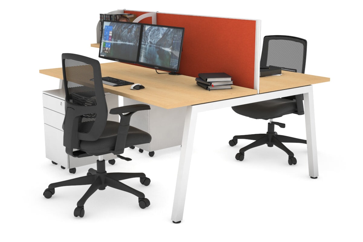 Quadro 2 Person Office Workstation Desk [1400L x 700W] - Perfect for Shared Workspaces & Collaborative Office Environments
