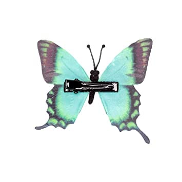 KYNA Set of 2 Butterfly Hair Clips - Mesh Hair Pins for Women & Girls, Hair Accessories for Party, Wedding, Birthday Gifts (Green) - Perfect for Daily Wear, Special Occasions and Gift Giving