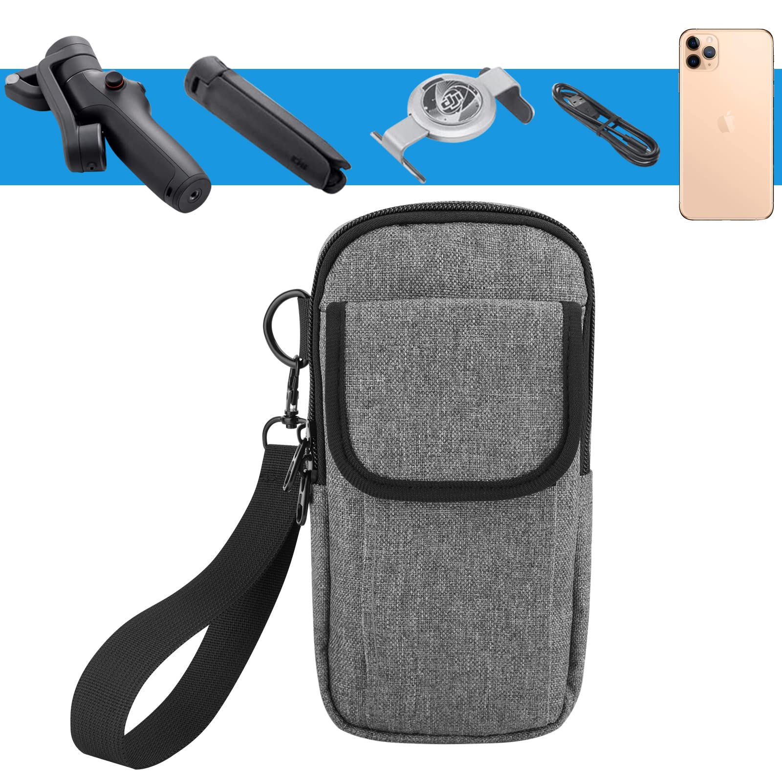 DJI Osmo 6/5/4 SE Travel Belt Case - Portable Storage with Belt Keeper for Smartphone Gimbal - Outdoor Vlogging