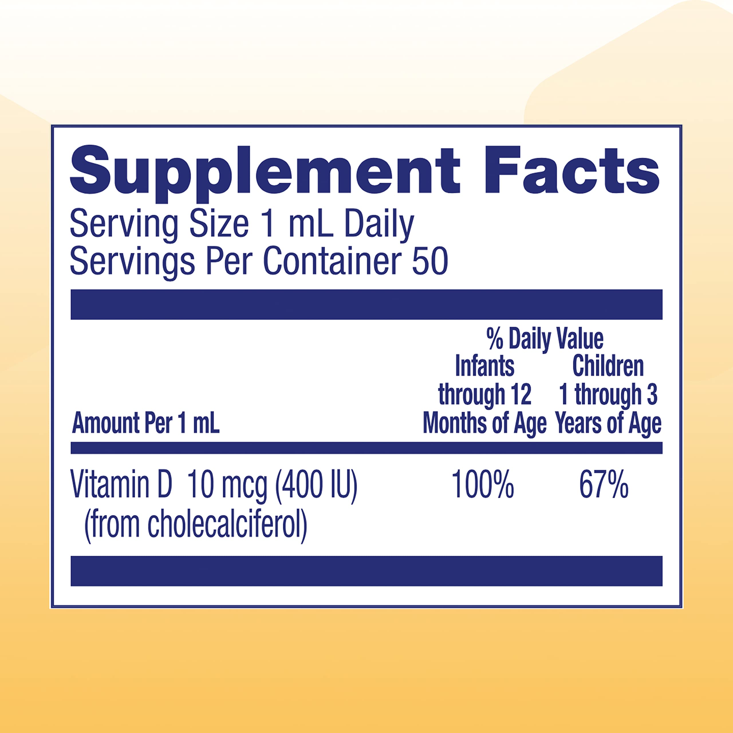 Enfamil D-Vi-Sol Vitamin D Drops for Infants & Babies - Supports Strong Bones & Teeth Development - Gluten-Free Liquid Supplement with Easy Dropper (50mL) - Perfect for Breastfed Newborns & Toddlers Daily Nutrition