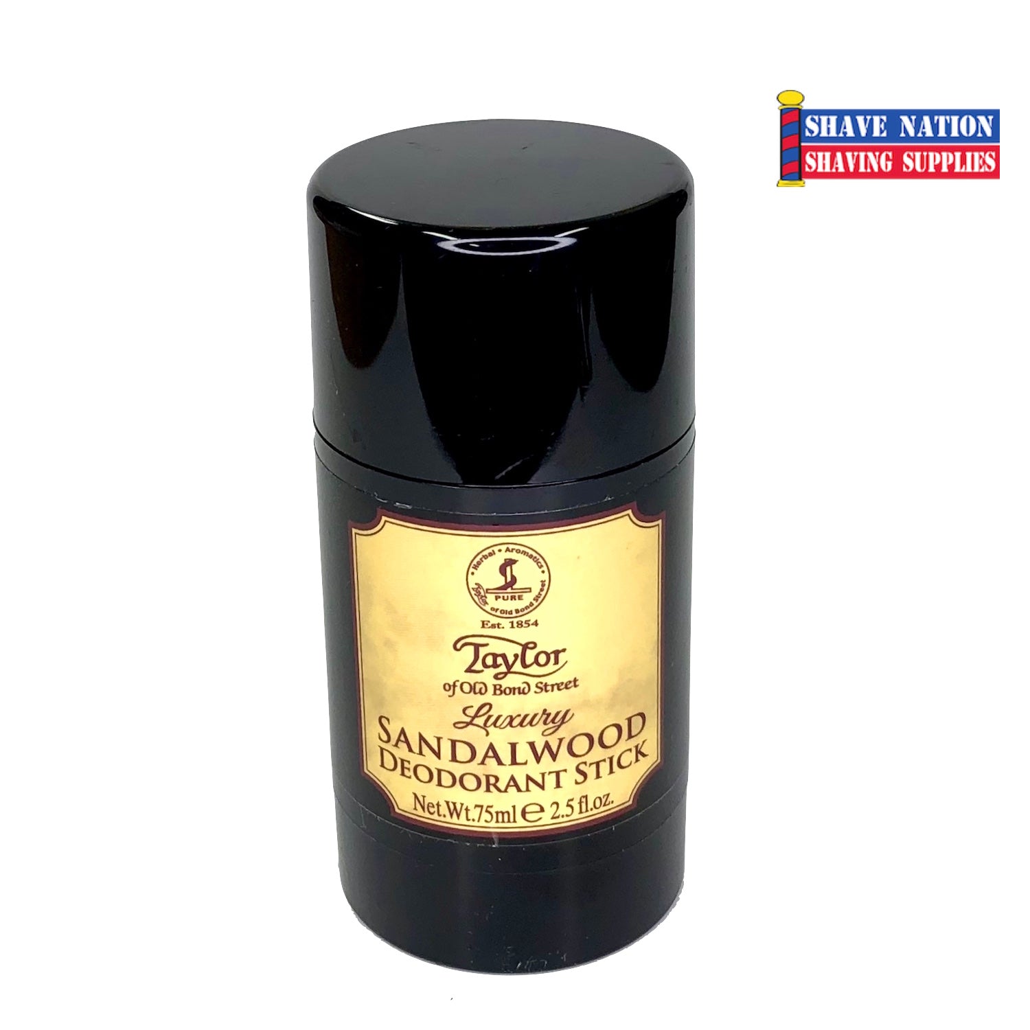 Taylor of Old Bond Street Luxury Sandalwood Deodorant Stick for Men - Natural & Long-Lasting Protection - Ideal for Travel, Work & Gym