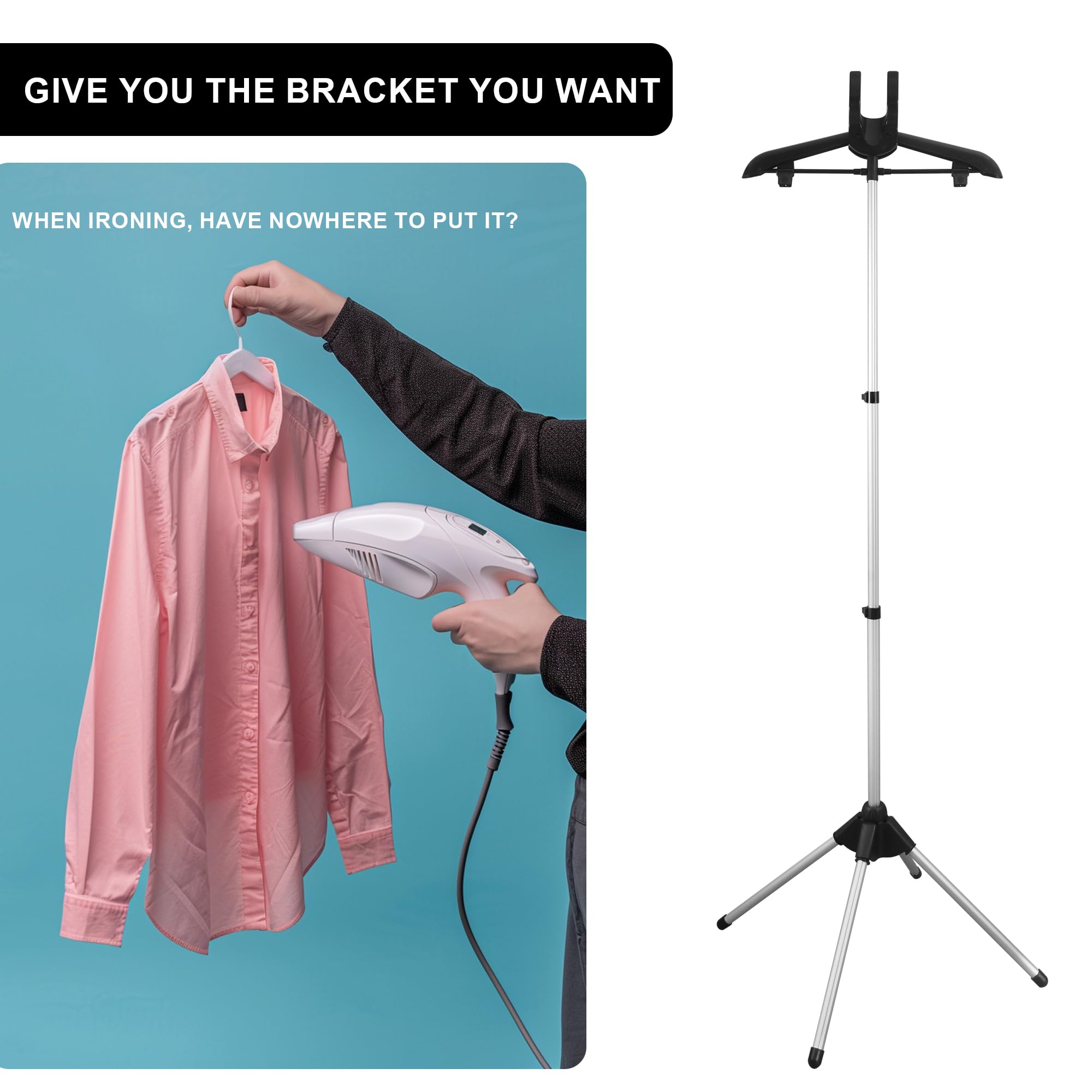Portable Garment Steamer Stand - Adjustable Clothes Steaming Rack for Handheld Steamers | Perfect for Home, Travel & Professional Use | Wrinkle-Free Ironing & Fabric Care Solution