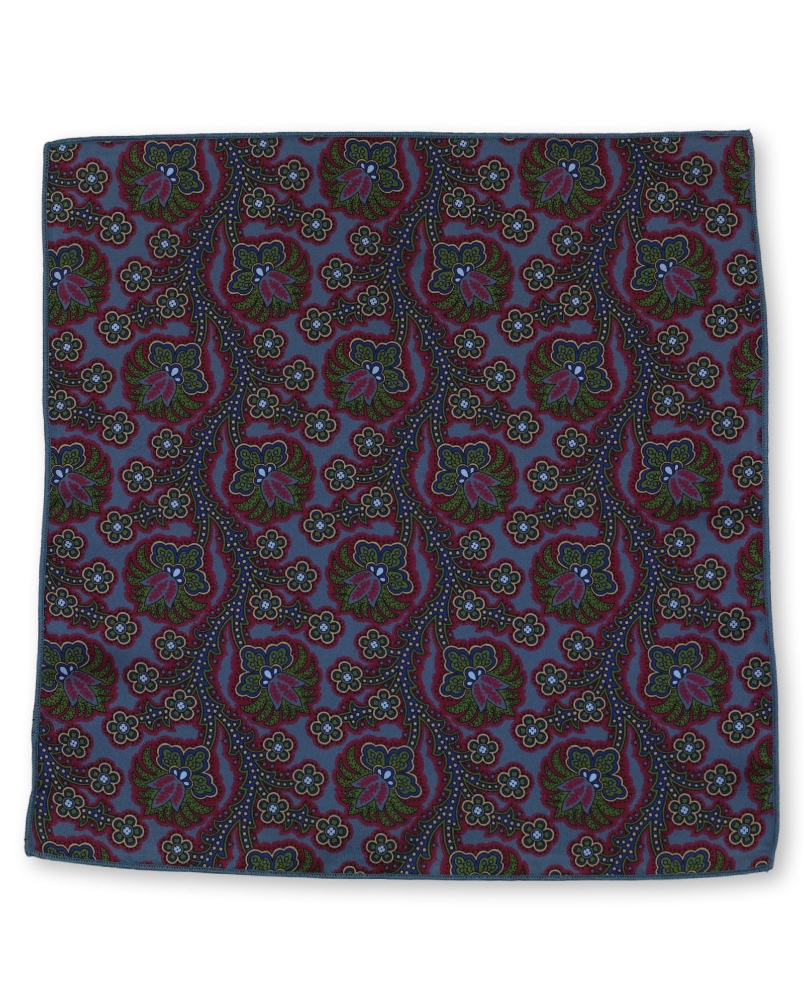 DÉCLIC Seca Paisley Handkerchief - Blue Cotton Bandana for Men & Women | Fashion Accessory, Pocket Square, Gift Idea for Weddings & Special Occasions