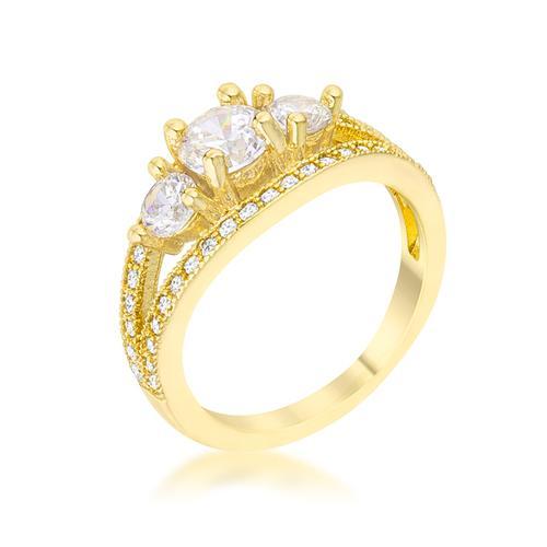 1.45ct CZ 14k Gold Classic Solitaire Ring for Women | Genuine Cubic Zirconia Engagement Wedding Band | Perfect for Proposals, Anniversaries & Special Occasions
