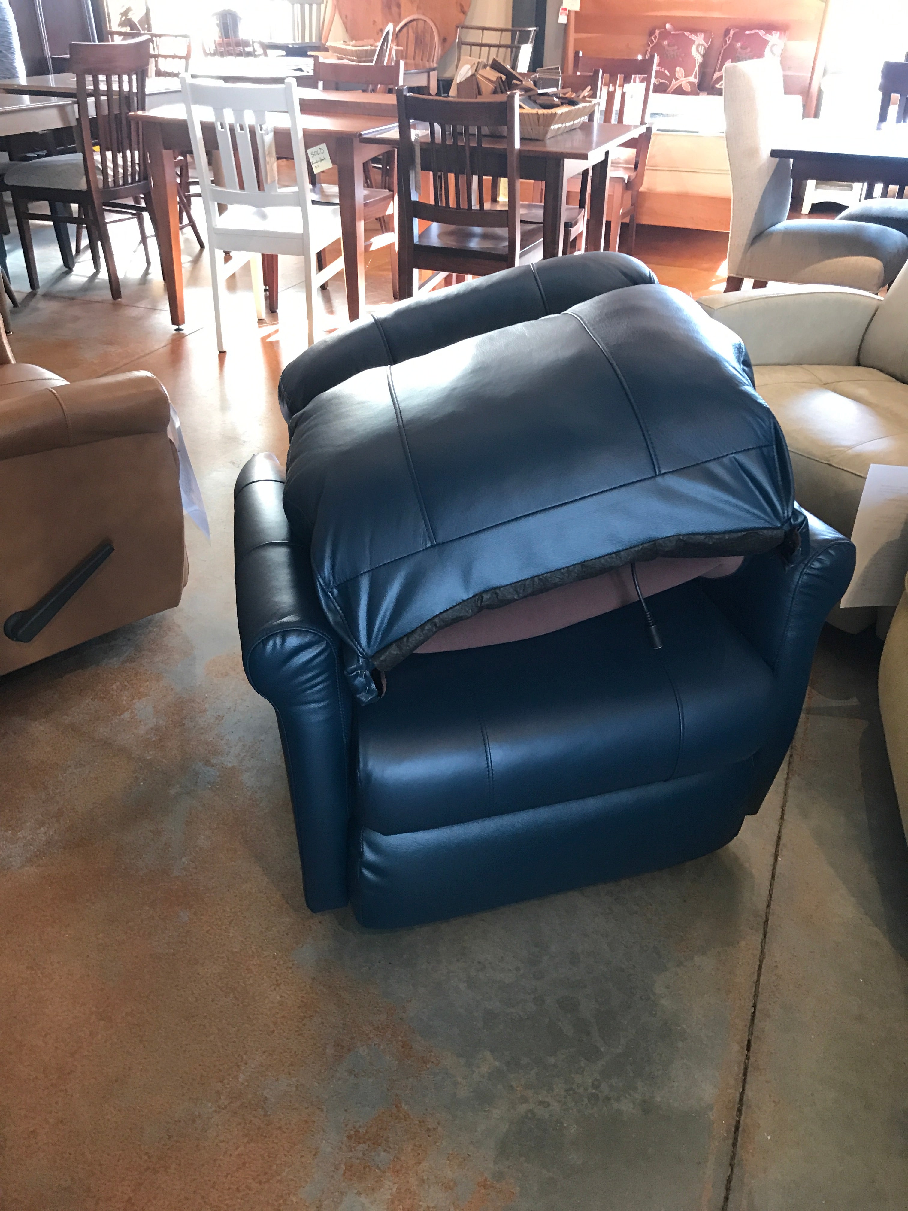 Compact Power Recliner Chair with Adjustable Headrest - Showroom Model - Perfect for Living Room, Home Theater & Office Relaxation