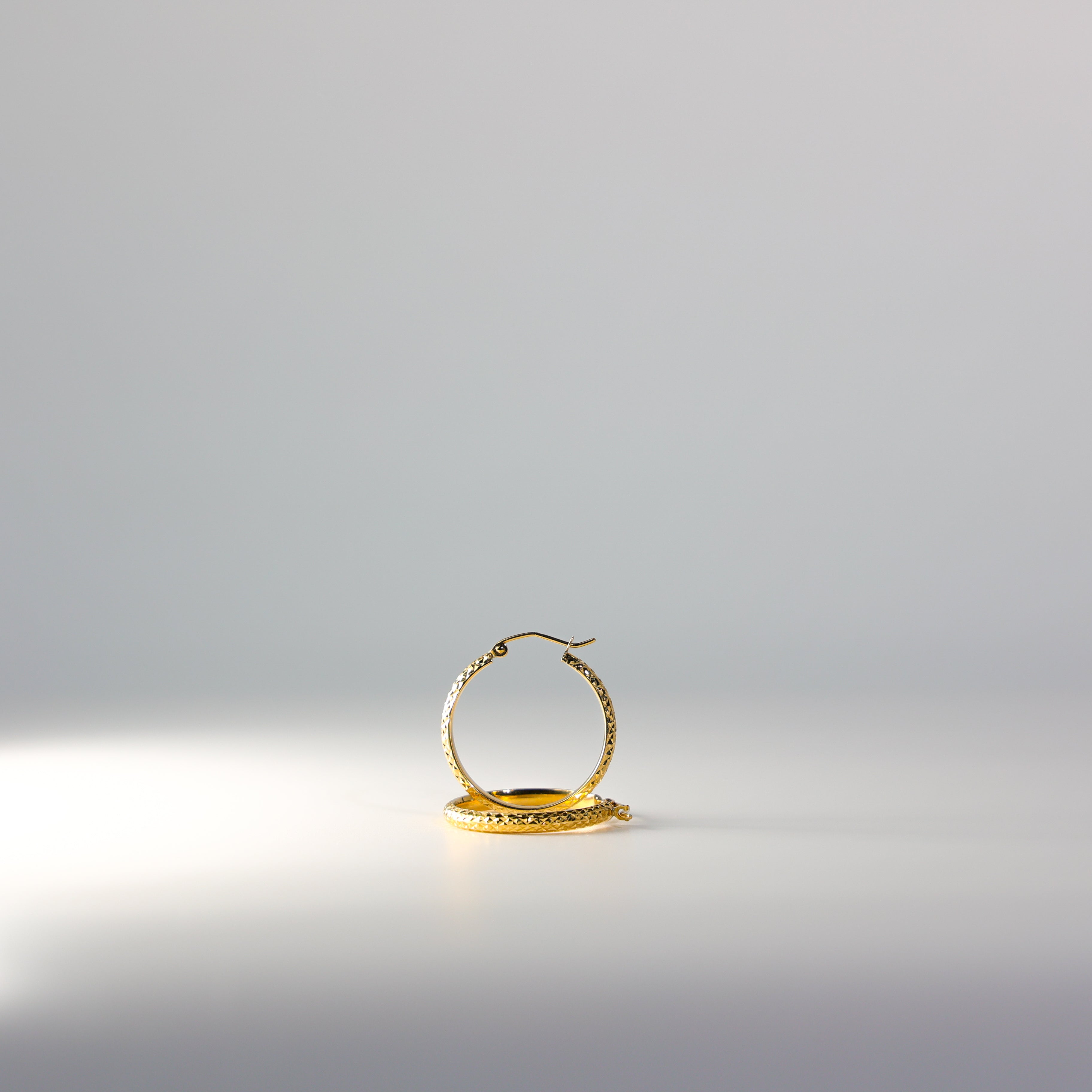 18K Gold Diamond Cut Huggie Hoop Earrings 25MM - Elegant Everyday Hoops for Women | Perfect for Work, Date Night & Special Occasions