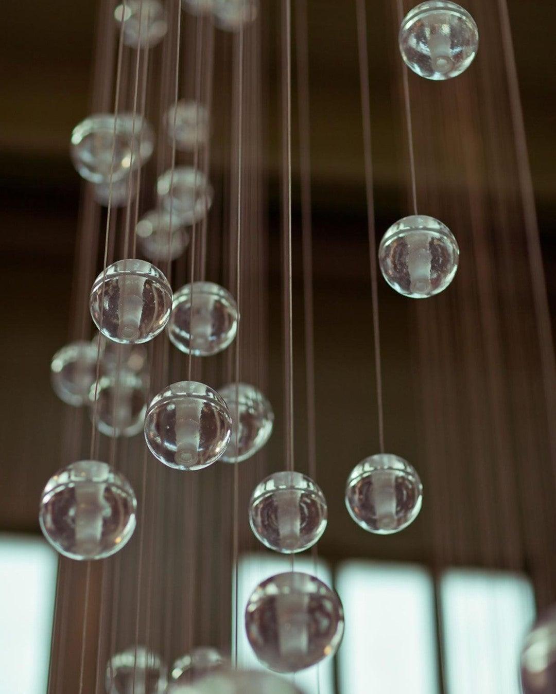 Elegant Ball Crystal Pendant Light - Modern Chandelier for Dining Room, Bedroom & Living Room Decor - Dimmable LED Hanging Light Fixture