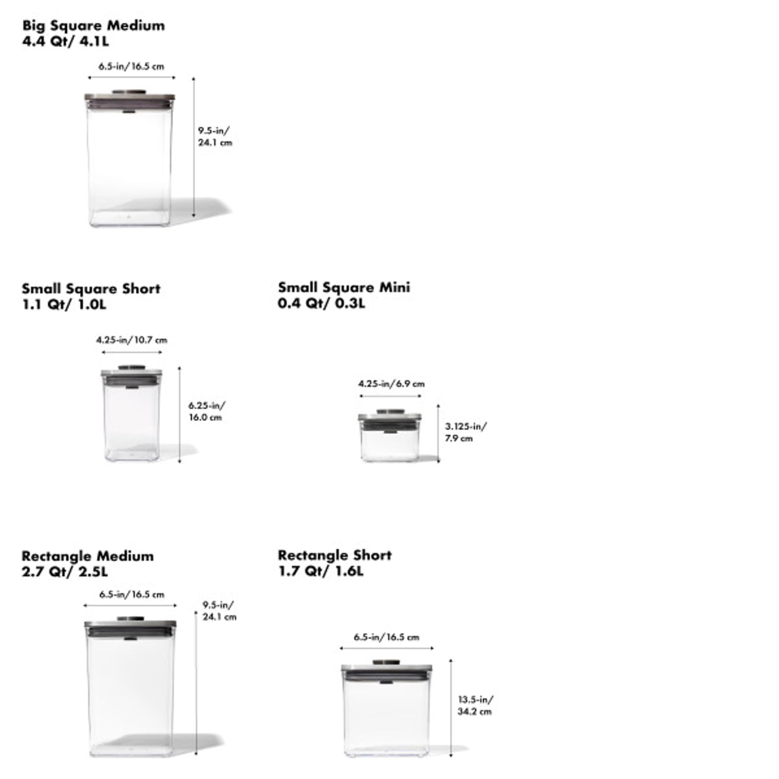 OXO SteeL 6-Piece Airtight Food Storage Container Set - Perfect for Kitchen Pantry Organization & Bulk Food Storage