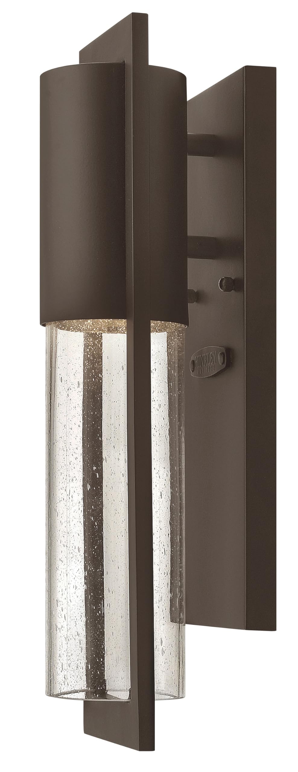 Hinkley Shelter Medium Outdoor LED Wall Mount Lantern - Minimalist Design, Dark Sky Compliant, Solid Aluminum with Clear Seedy Glass in Buckeye Bronze - Perfect for Porch, Patio, and Garden Lighting