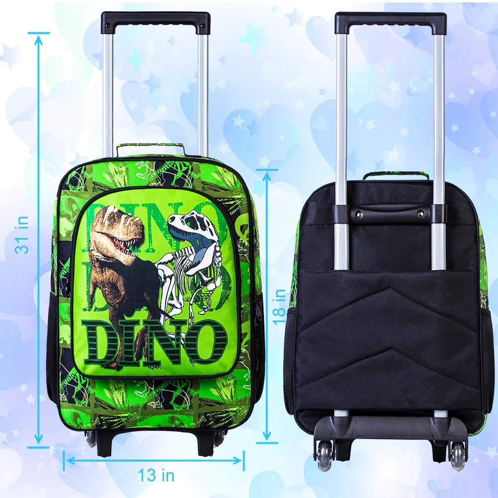 Kids Rolling Luggage for Boys & Girls - Toddler Travel Carry-On Suitcase with Wheels | Perfect for Airplane Trips, Family Vacations & School Sleepovers