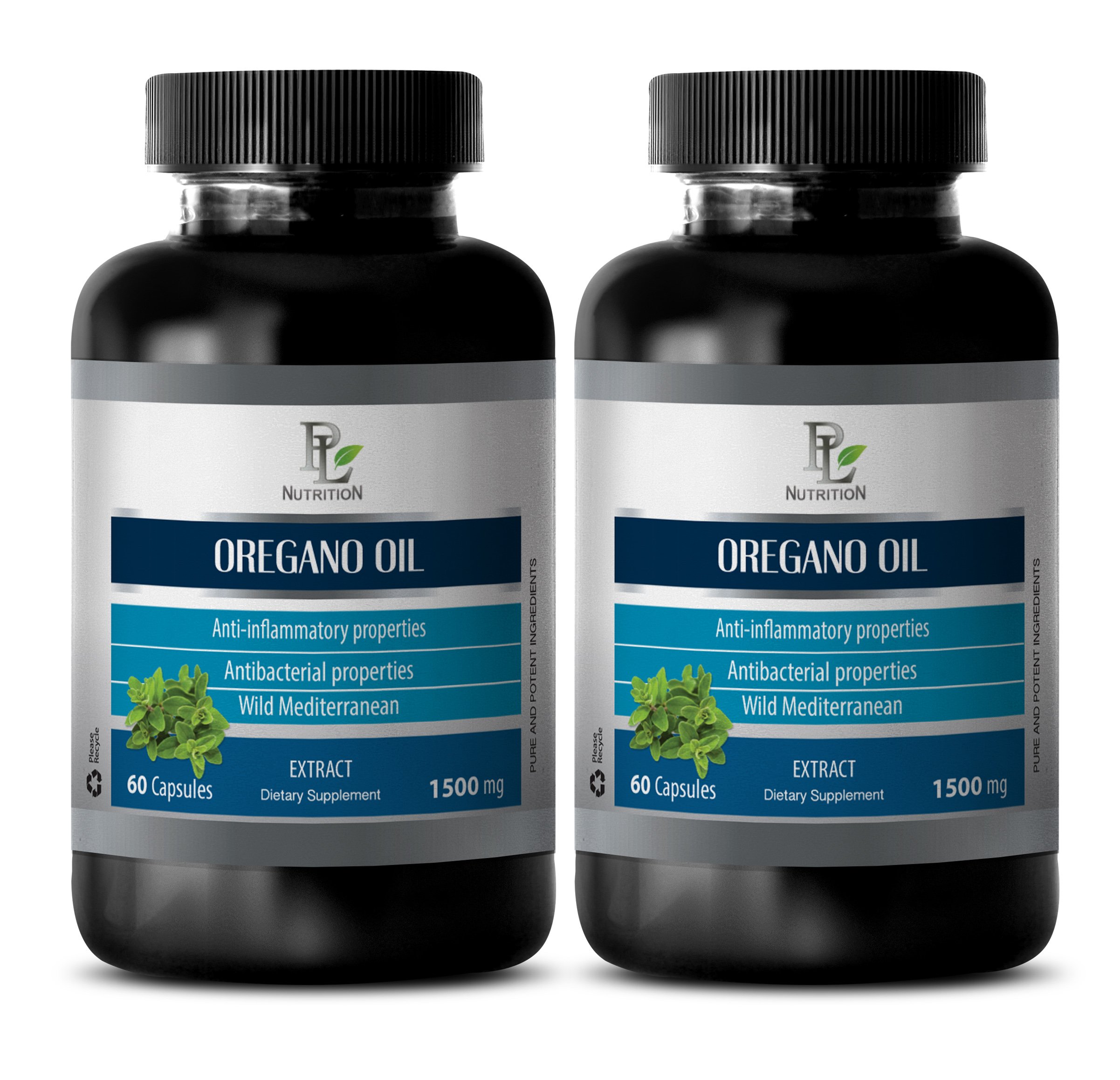 Wild Oregano Oil Extract 1500mg - Antioxidant & Anti-Inflammatory Supplement - 120 Capsules (2 Bottles) - Supports Immune Health & Digestion - Perfect for Daily Wellness & Travel