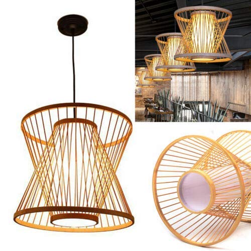 Modern Bamboo Chandelier - Rattan Pendant Light for Living Room & Restaurant Decor