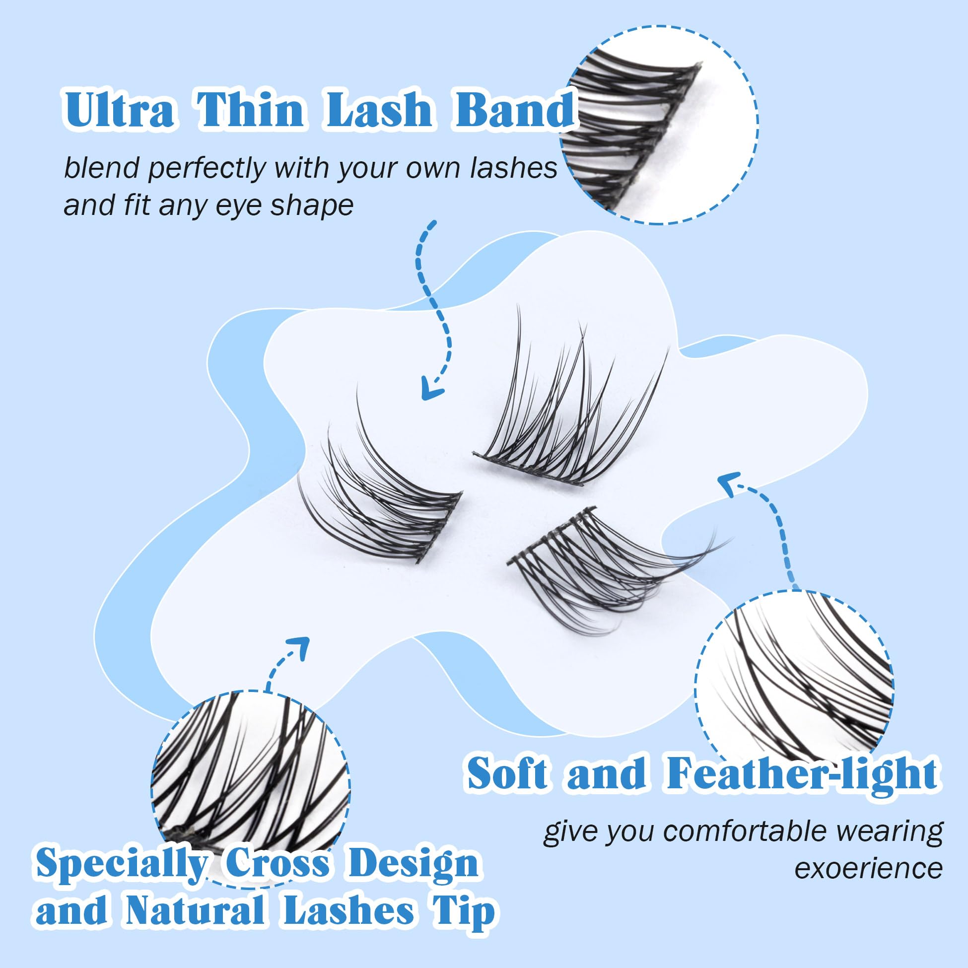 Natural DIY Eyelash Extension Clusters - 144 Pcs Wispy Individual Faux Mink Lashes, C Curl 9-11MM for Home Use | Perfect for Everyday Wear, Special Occasions & Professional Makeup