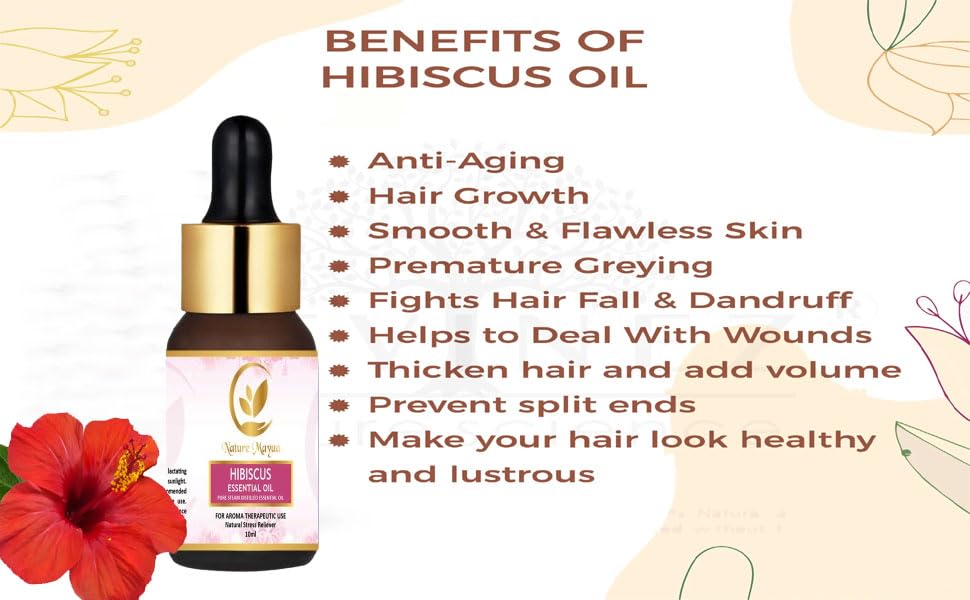 Pure Therapeutic Grade Hibiscus Essential Oil - 10ml for Aromatherapy, Skin & Hair Care | Natural Plant Extract for Massage, Diffuser & DIY Beauty Products | Promotes Relaxation & Healthy Glow