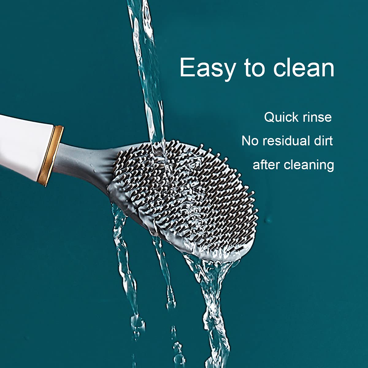 Automatic Opening & Closing Silicone Water Drop Toilet Brush Set with Wall-Mounted Holder - Bathroom Cleaning Tool for Toilet Bowl, White - Perfect for Small Spaces & Hygienic Bathroom Maintenance