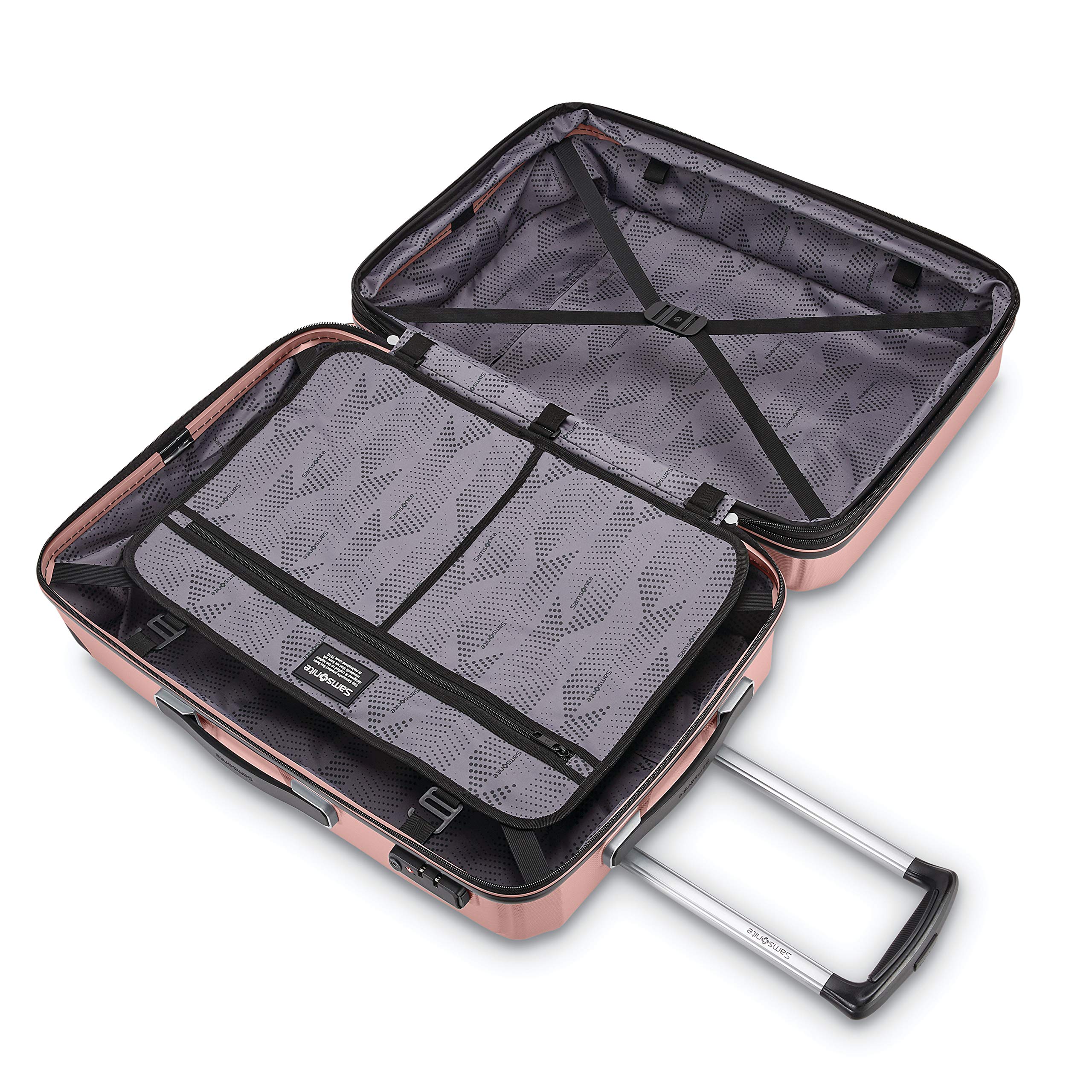 Samsonite Winfield 3 DLX Expandable Hardside Spinner Luggage 25-Inch Checked-Medium Suitcase - Rose | Perfect for Business Travel, Vacation & Airplane Carry-On