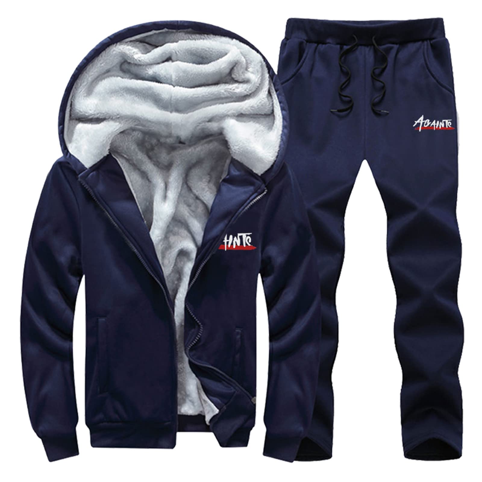 ETHKIA Men's Winter Track Suits Set - Classic Fit 2-Piece Sweatpants & Hoodie Outfit for Work, Gym & Casual Wear | Warm Fleece-Lined Jogger Set for Men