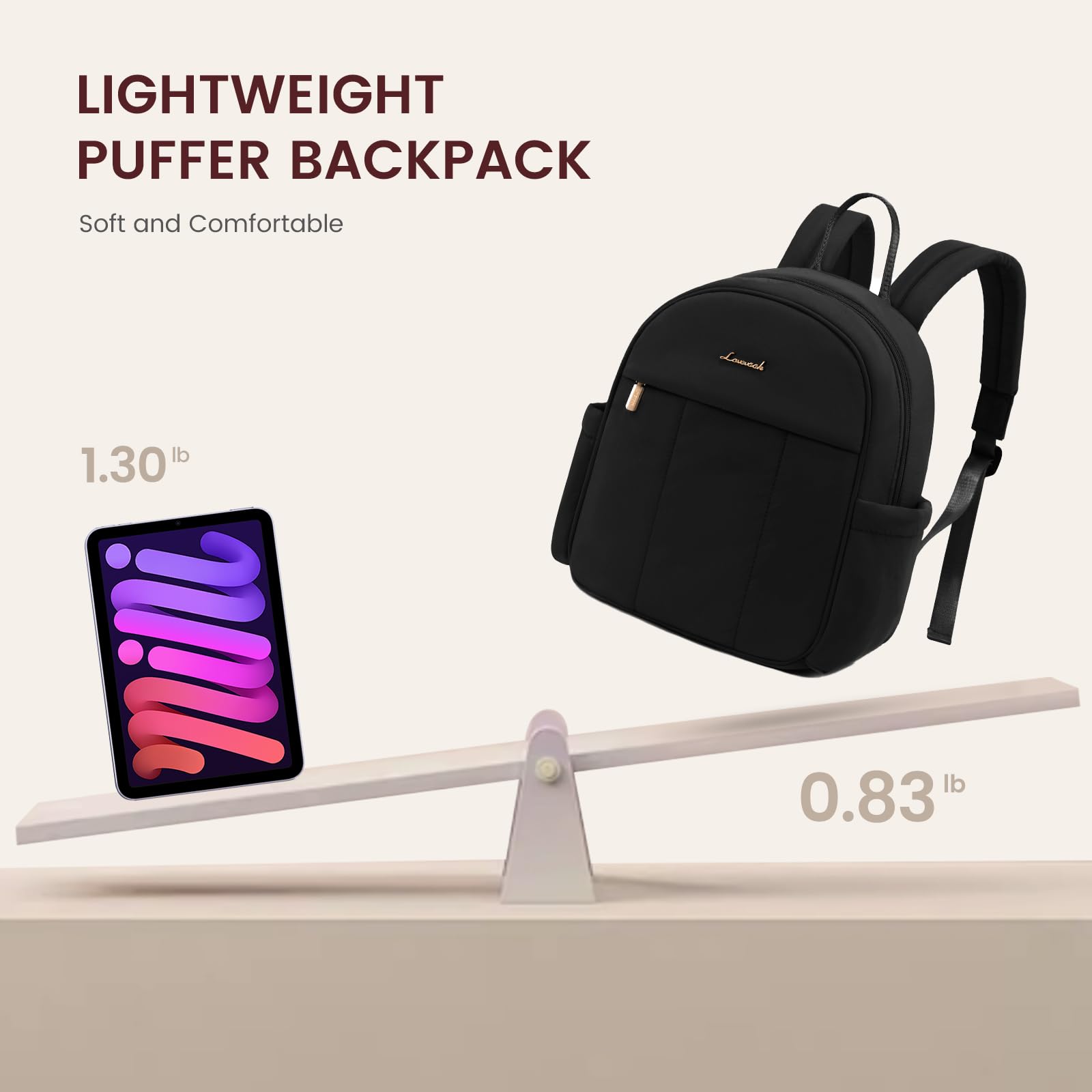 LOVEVOOK Mini Backpack Purse for Women - Lightweight Puffer Small Shoulder Bag, Cute Fashion Backpack for Daily Use, Travel, School & Work | Perfect Gift for Her