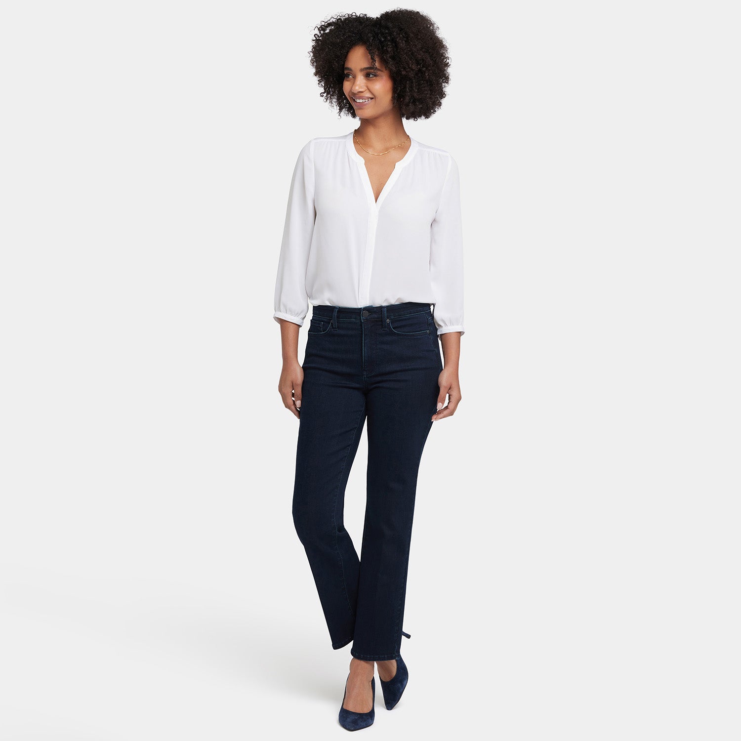 Bailey Relaxed Straight Ankle Jeans for Women - Midnight Wash Denim Pants | Comfortable Everyday Wear for Casual Outings & Work