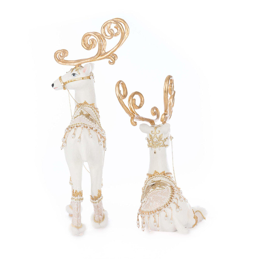 Bells of Brilliance Deer Ornament Set of 2 - Handcrafted Holiday Decor by Katherine's Collection - Perfect for Christmas Tree Decorations & Gift Giving