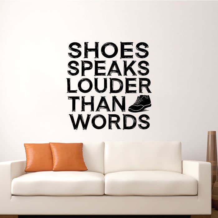 Closet Quotes Dresser Vinyl Wall Art Decal Sticker - 10x8 Inch Shoes Silhouette Sandals Footwear Design for Home Closet, Dressing Room & Wardrobe Cabinet - Perfect for Bedroom, Nursery and Home Office Decor