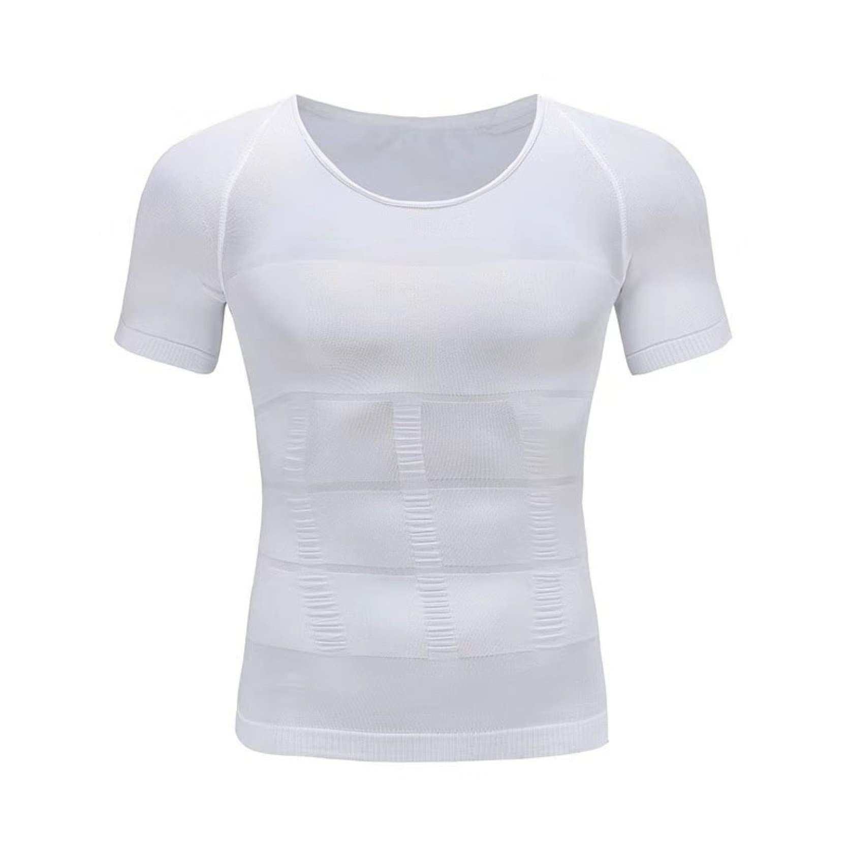 Hoxekle Men's Compression Shirt - Seamless Elastic Workout Shirt for Slimming & Muscle Support | Gym, Running, Yoga & Summer Sports Performance Wear