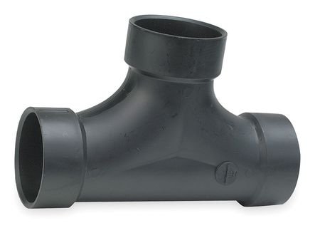 4 Inch Two Way Cleanout Tee with Hub - Durable PVC Plumbing Fitting for Drainage & Sewer Systems - Ideal for Residential & Commercial Pipe Maintenance