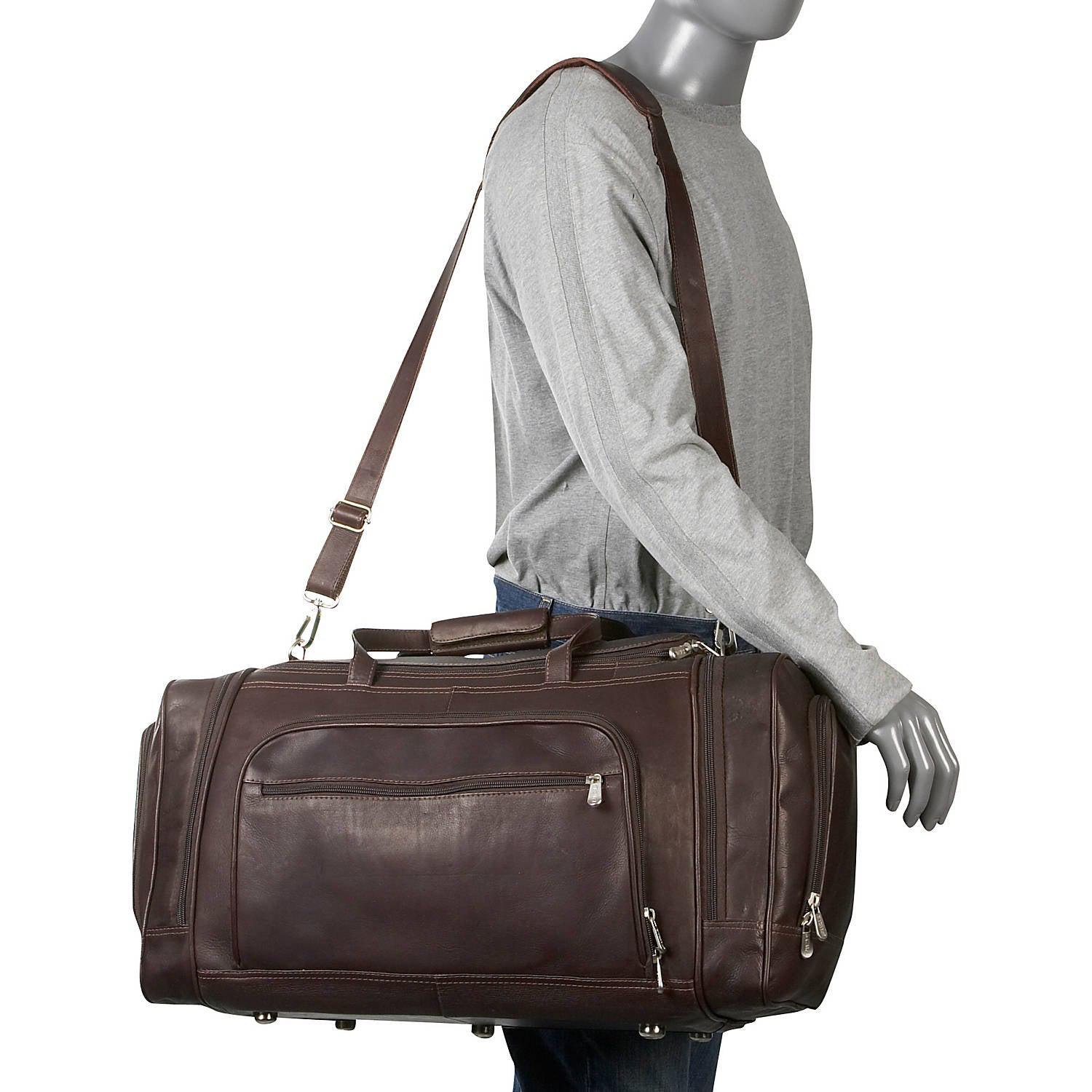 Piel Multi Compartment Duffel Bag - Large Travel Gym Sports Duffle with Separate Shoe & Wet Pockets - Perfect for Workouts, Travel & Weekend Getaways