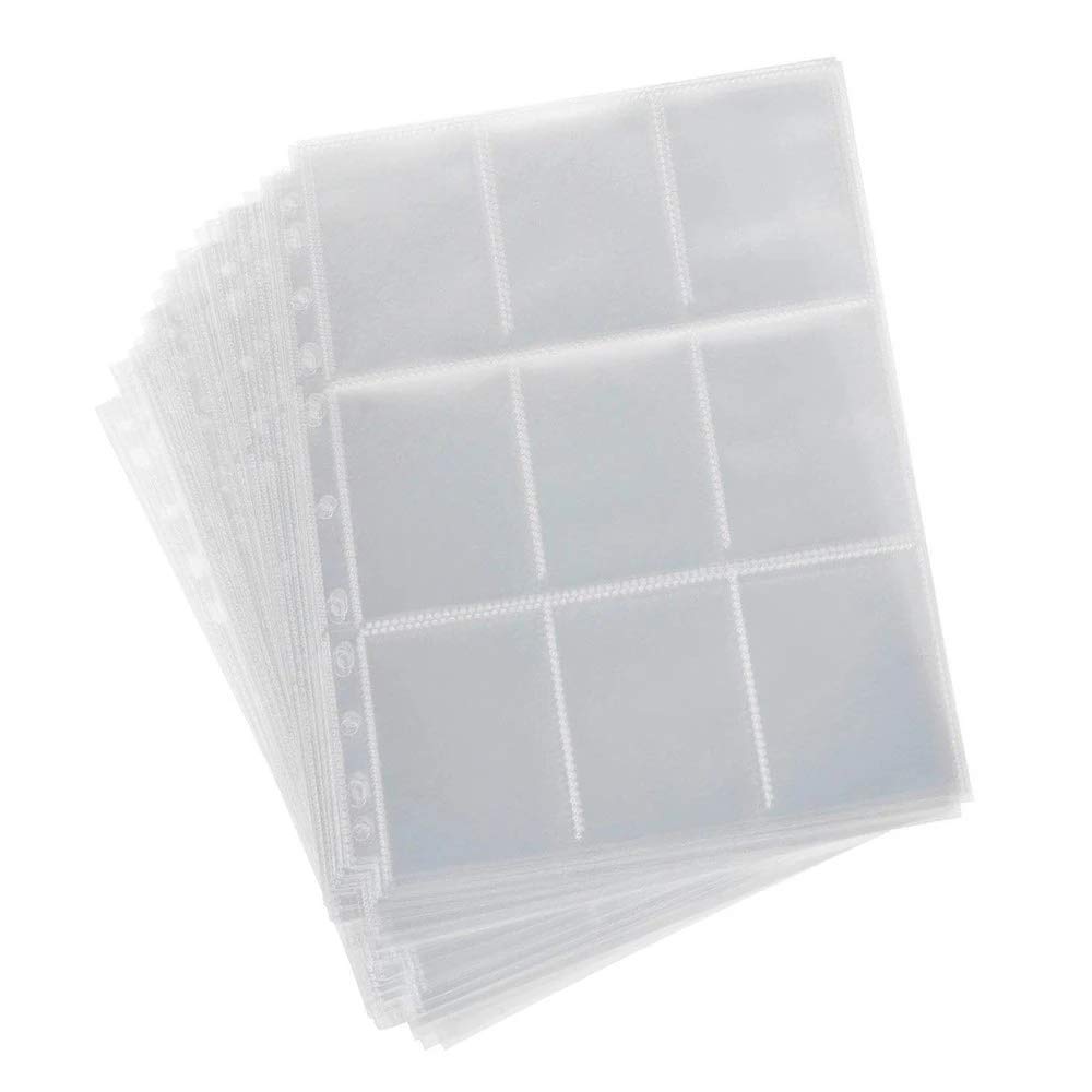 PULADE 90-Pocket Trading Card Binder Sleeves - 11-Hole Double-Sided Game Card Storage Album Pages - Premium Photo Album Insert for Collectors (5-Pack) - Perfect for Pokemon, MTG & Sports Card Organization