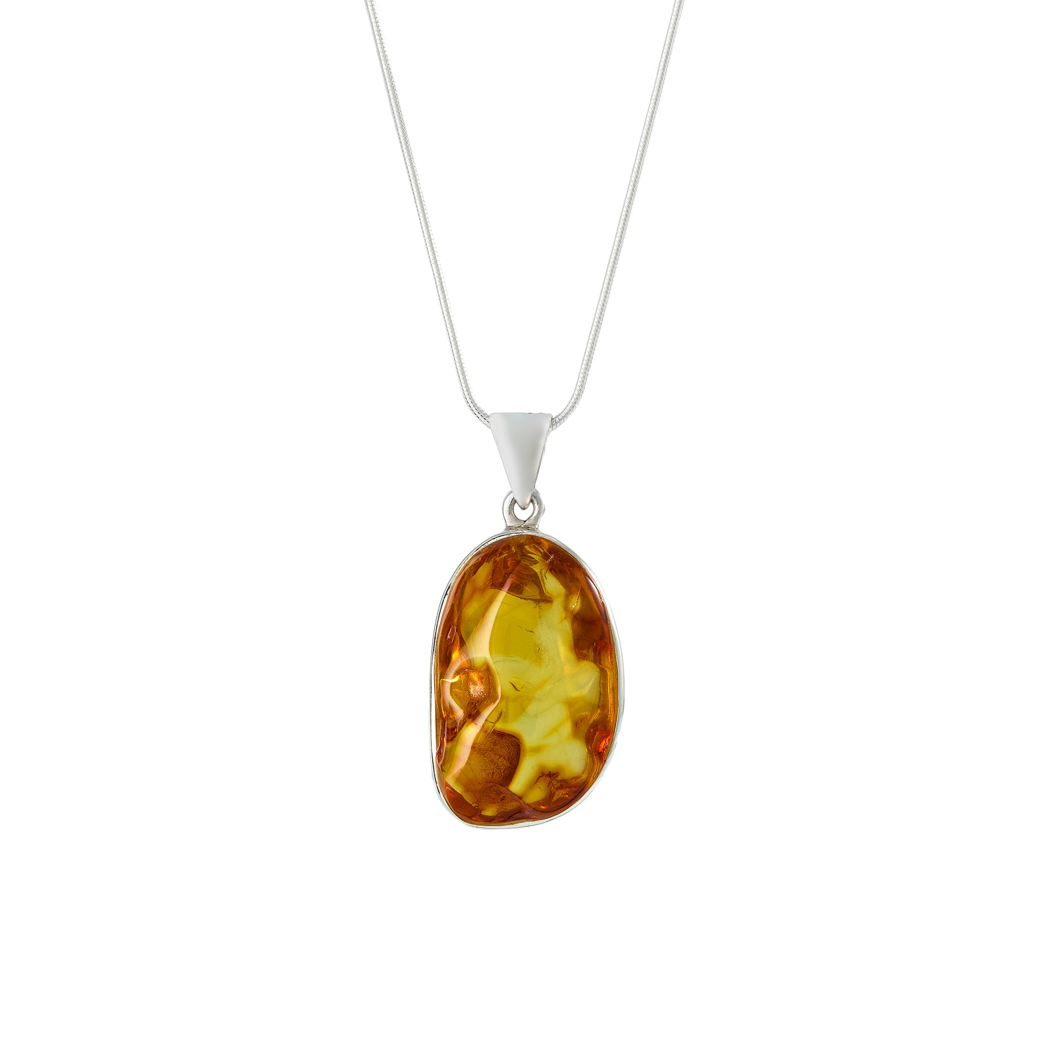 Natural Baltic Amber Pendant Necklace - 12mm Genuine Amber Jewelry for Women, Gift for Her - Perfect for Healing, Meditation & Spiritual Protection