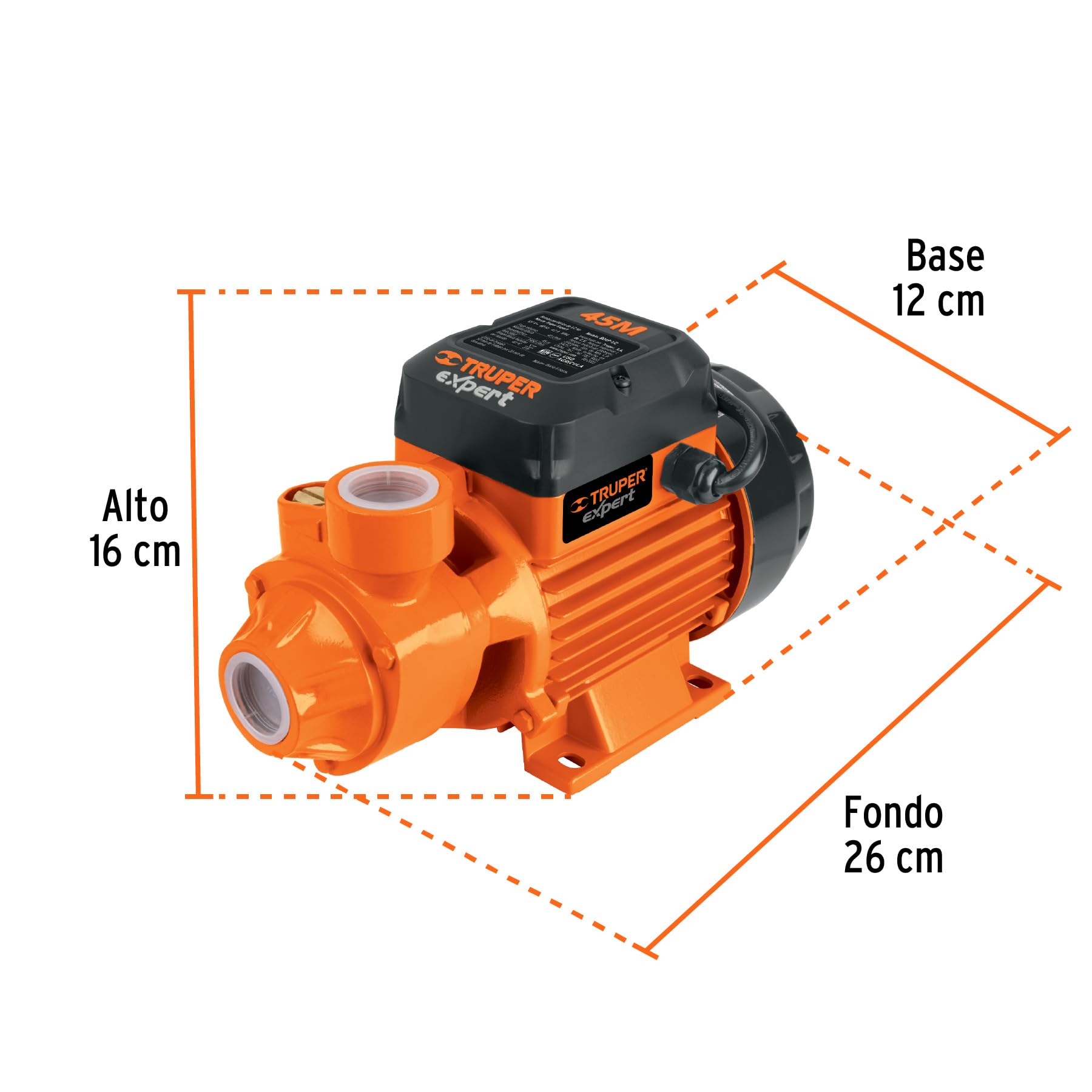 Truper 10068 BOAP-1/2 1/2 HP Peripheral Impeller Water Pump - High Performance for Home, Garden & Agricultural Irrigation