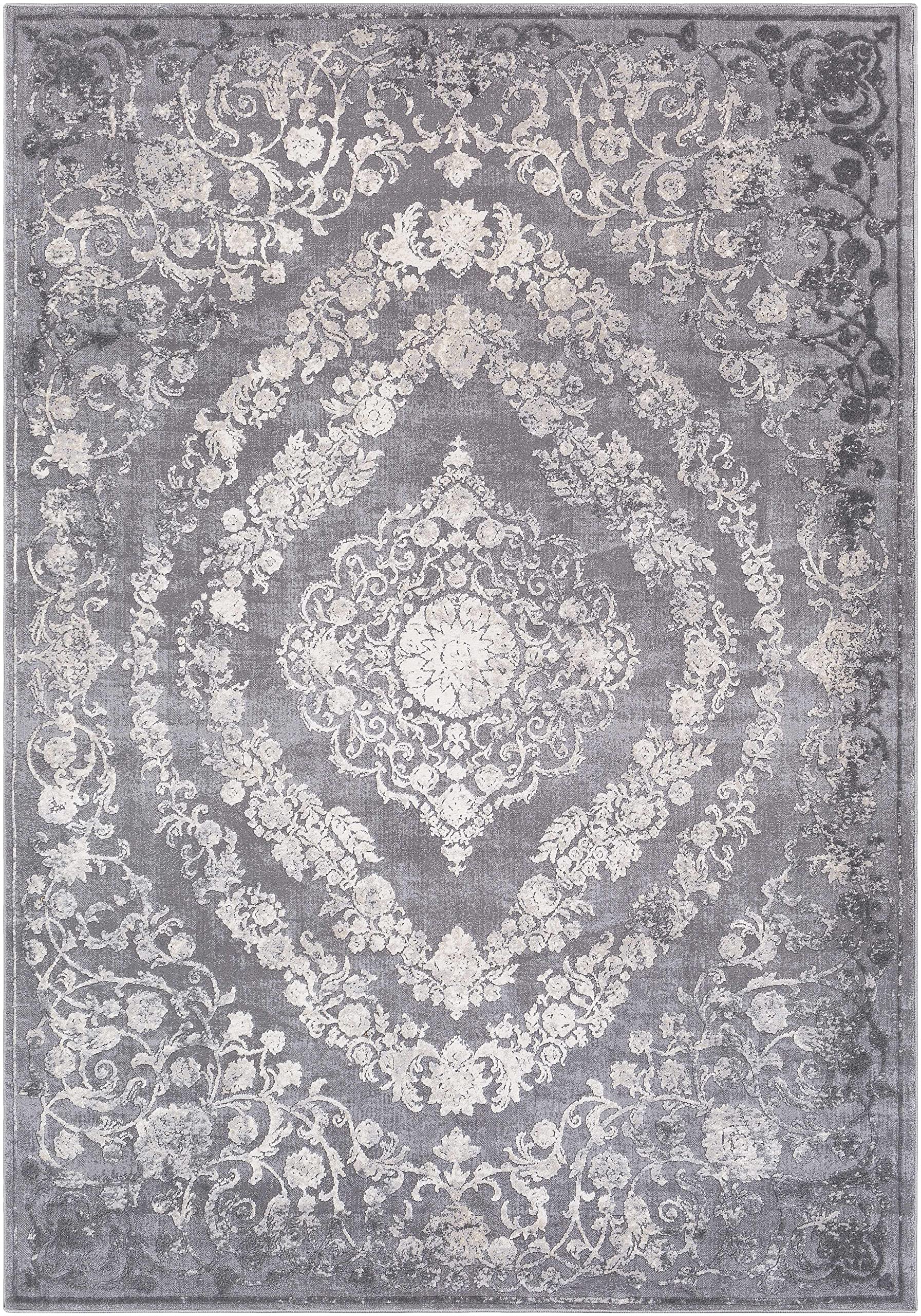 Hauteloom Battleview Traditional Area Rug - Gray & Beige 7'10