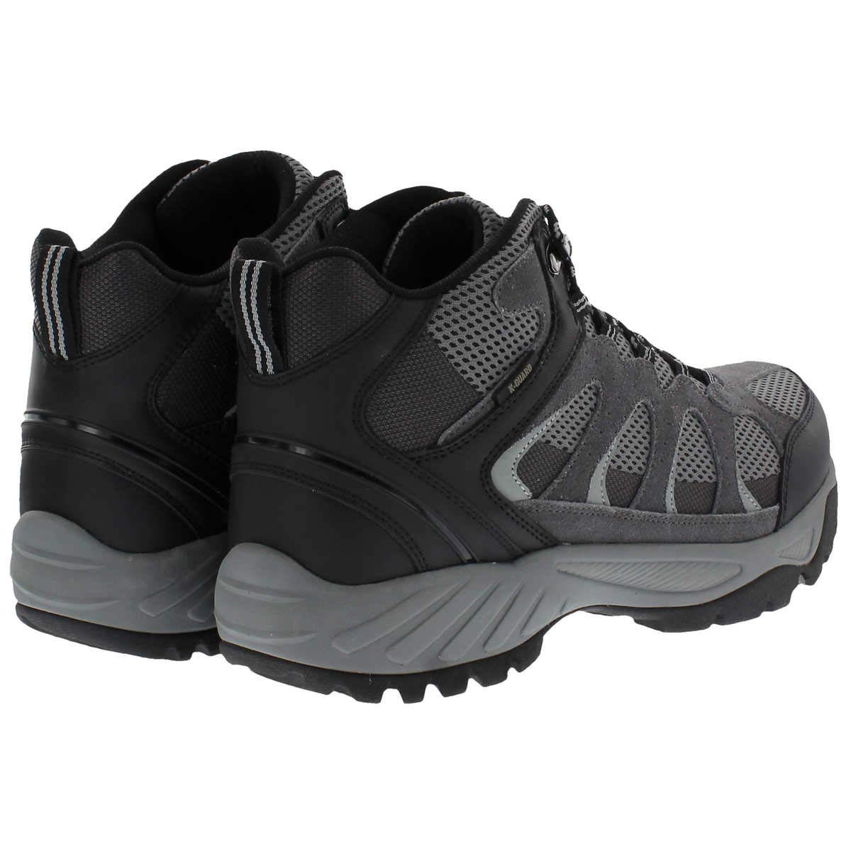Khombu Tyler Men's Leather Hiking Boots - Waterproof Outdoor Tactical Boots for Men, Black/Grey - Perfect for Mountain Climbing, Camping & Winter Adventures