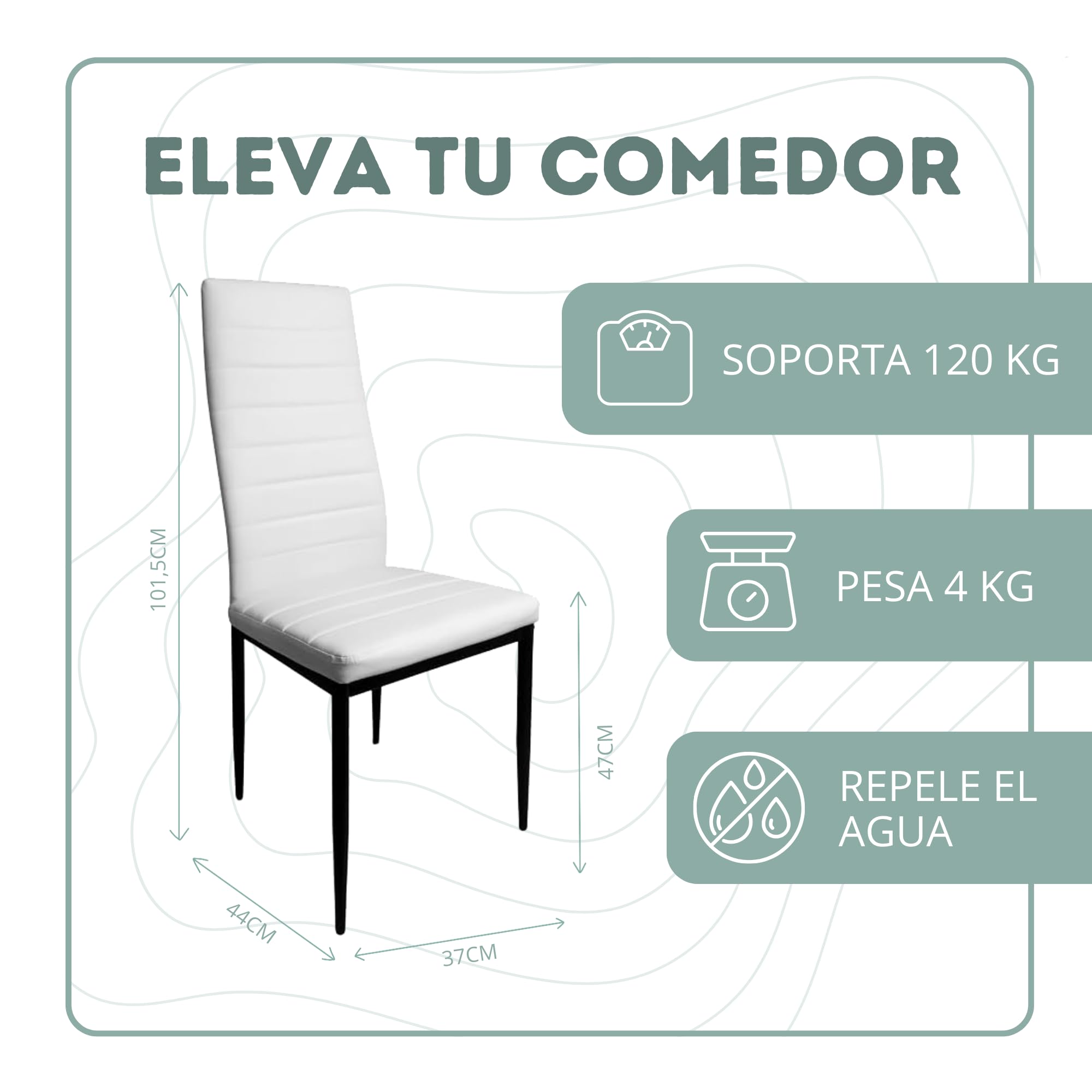 4 Pack Upholstered Dining Chairs - Modern Kitchen & Dining Room Chairs with Padded Seats - Comfortable & Stylish for Home Decor (Black) - Perfect for Family Meals, Dinner Parties & Small Spaces