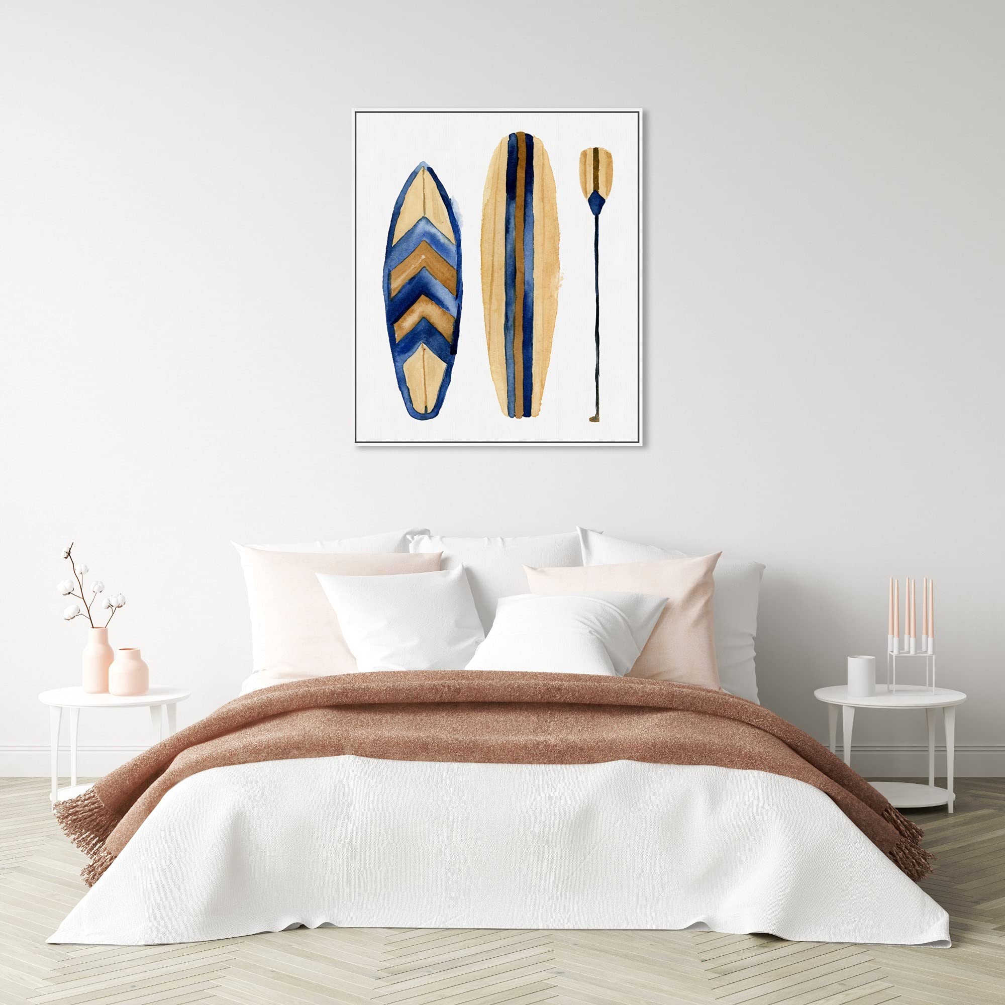Oliver Gal Artist Co. 'Paddle Up' Nautical & Coastal Framed Canvas Wall Art - Perfect for Beach House Decor, Coastal Living Room & Nautical Bedroom Themes