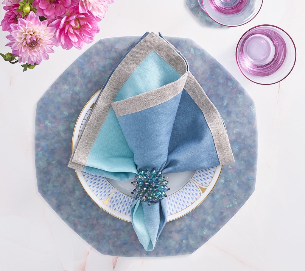 Blue Gem Placemat Set of 4 - Elegant & Durable Table Mats for Dining, Parties & Home Decor
