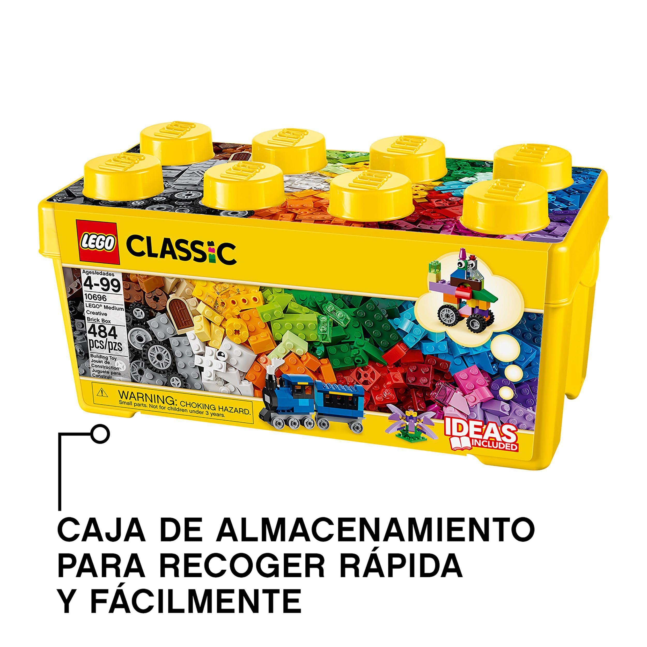 LEGO 10696 Classic Medium Creative Brick Box with Green Base, Cars & Animals - Building Toy for Kids Ages 4+ | STEM Learning, Birthday Gift & Creative Play for Preschoolers