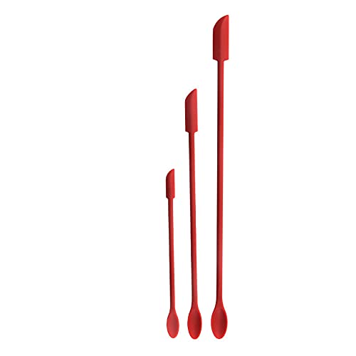 Cafuvv 3-Piece Silicone Spatula Set - Double Head Mini Spatula for Baking, Cooking & Mixing - Non-Slip Heat Resistant Kitchen Utensils - Perfect for Cake Decorating, Cookie Dough & Small Containers