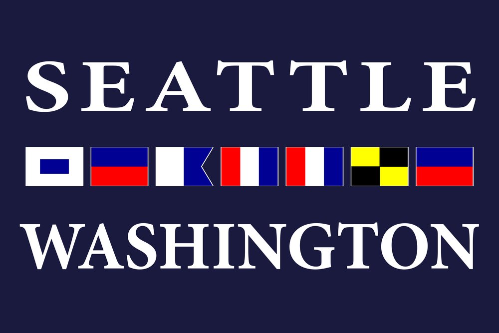 Nautical Flags - 12x18 Gallery Quality Metal Art, Aluminum Wall Decor for Home & Office | Seattle, Washington Inspired Coastal Design