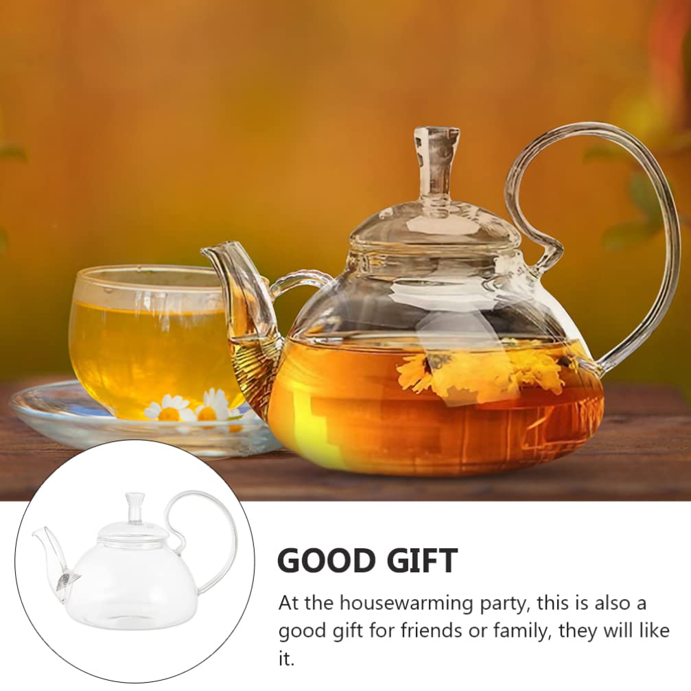 Glass Teapot with Infuser - Heat Resistant Tea Maker Kettle for Home, Hotel & Office - Perfect for Loose Leaf Tea, Herbal Tea & Iced Tea Brewing