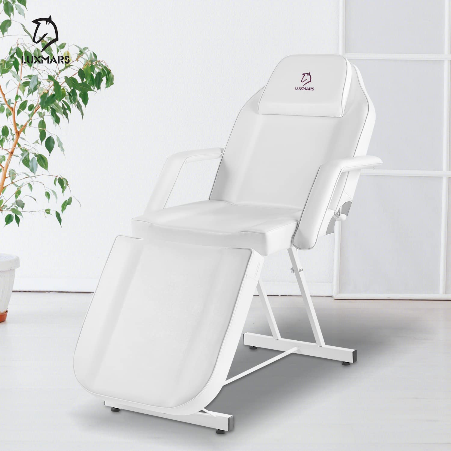 Adjustable Hydraulic Facial Tattoo Chair - Professional Beauty Spa Stool for Lash Extensions & Skin Treatments | White | Perfect for Salon, Tattoo Parlor & Cosmetic Clinics