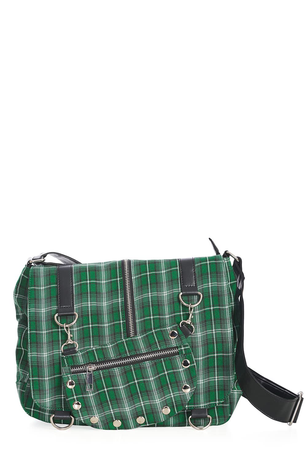 Stylish Punk Plaid Print Tartan Messenger Shoulder Bag for Women - Crossbody Handbag & Fashion Purse - Perfect for Daily Use, Work, Travel and Casual Outfits
