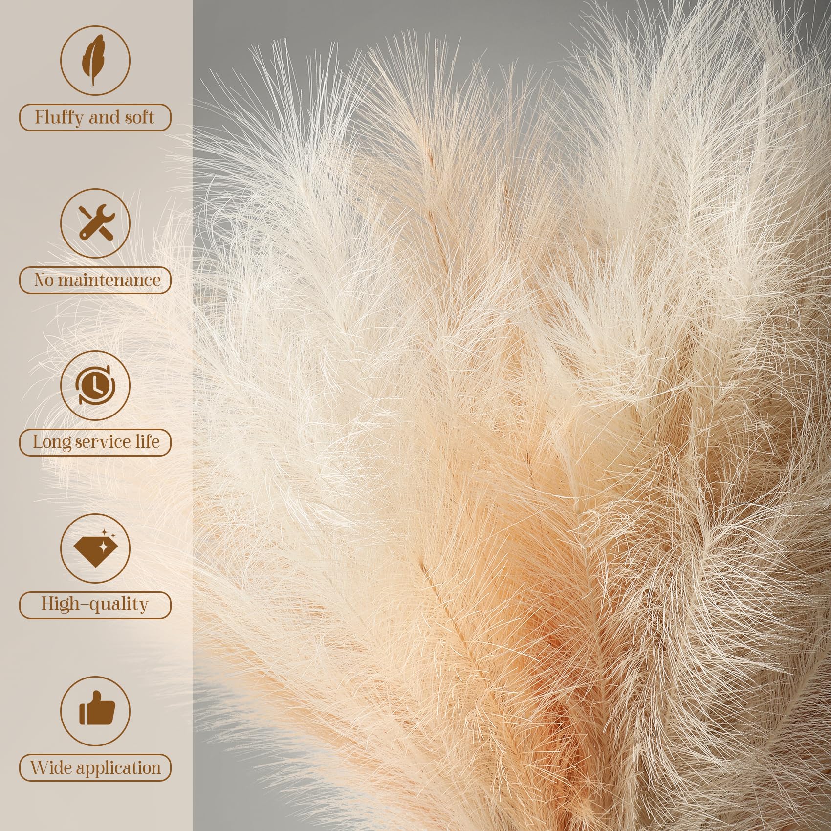 Ouddy 8 Pcs Faux Pampas Grass Decor 38