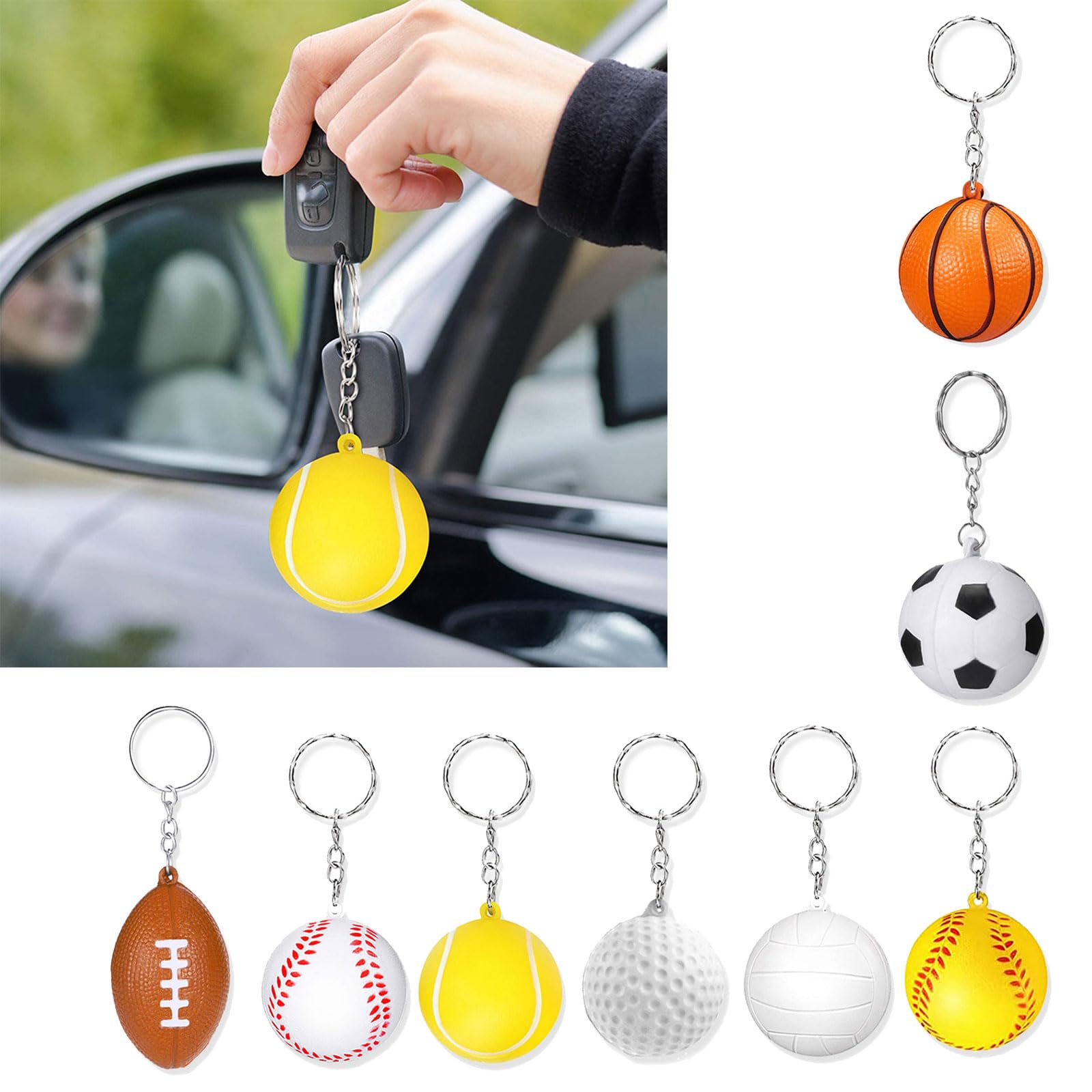 Stylish Basketball Keychains - Durable PU Sponge Keyrings for Sports Fans, School Clubs | Perfect for Backpacks, Gym Bags & Gift Giving