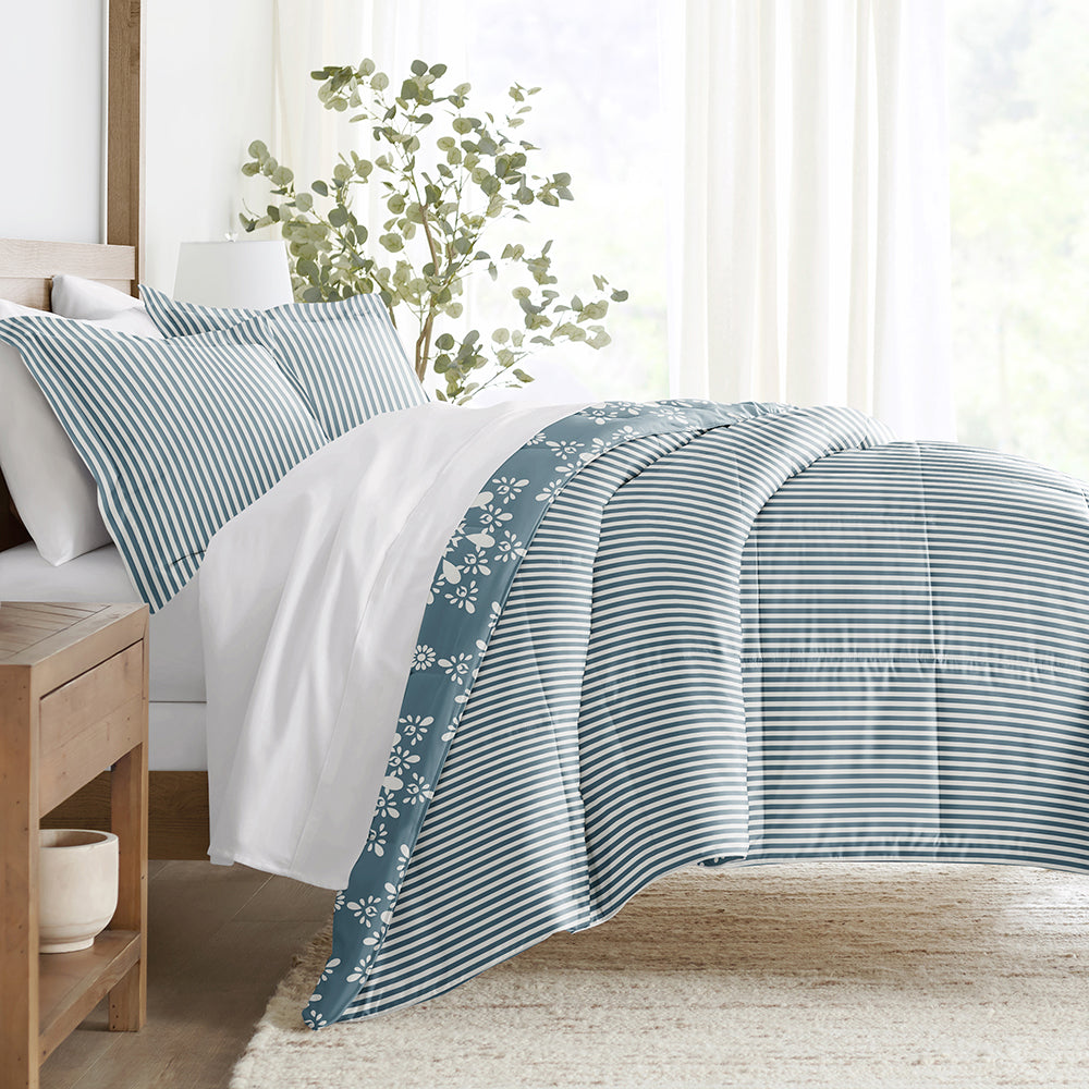 Daisy Medallion Reversible Down Alternative Comforter Set - King Size, All-Season Bedding with Duvet Cover - Perfect for Cozy Bedrooms & Guest Rooms