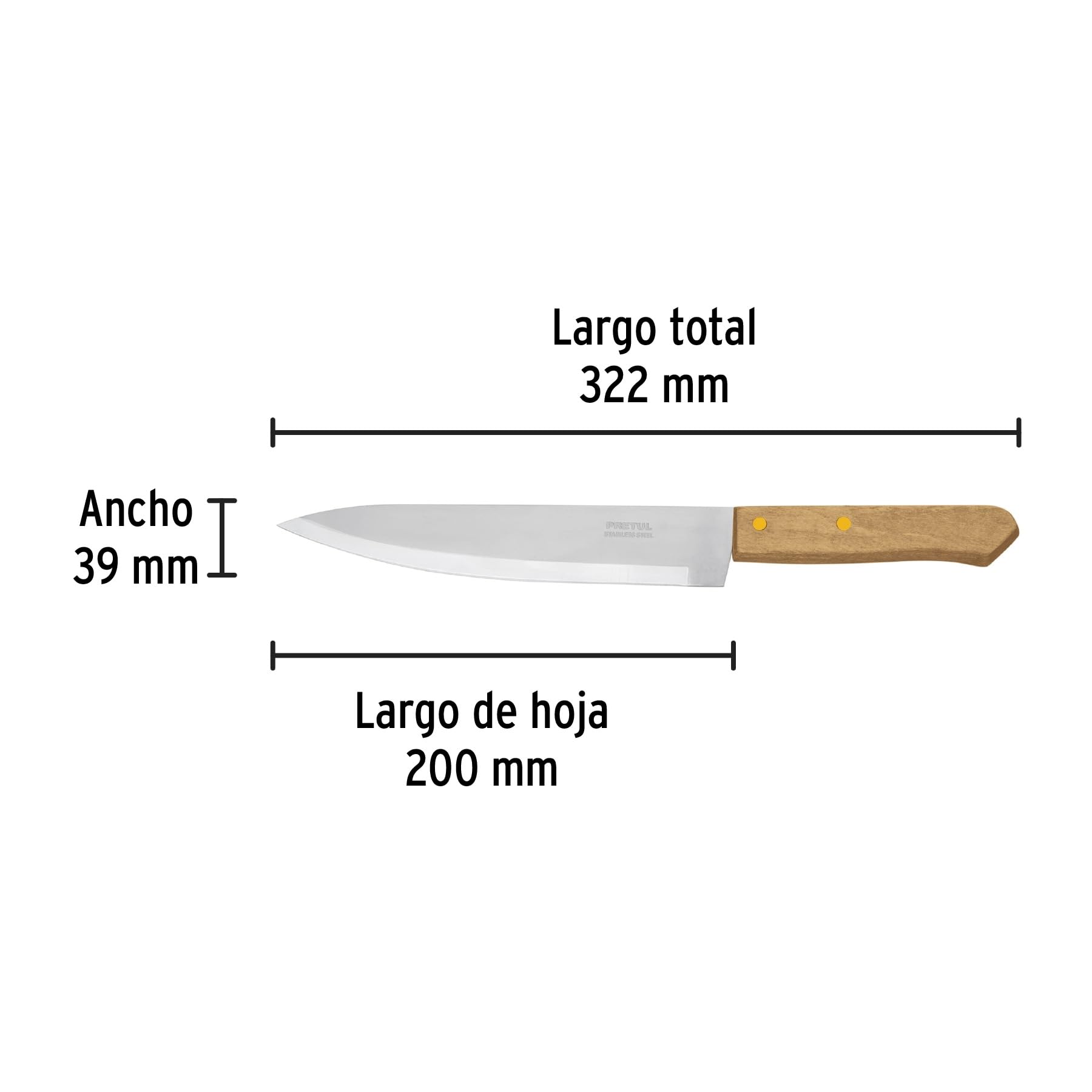 Premium 8-Inch Chef Knife with Ergonomic Wooden Handle - Professional Kitchen Knife for Slicing, Dicing & Chopping - Perfect for Home Cooks & Culinary Enthusiasts