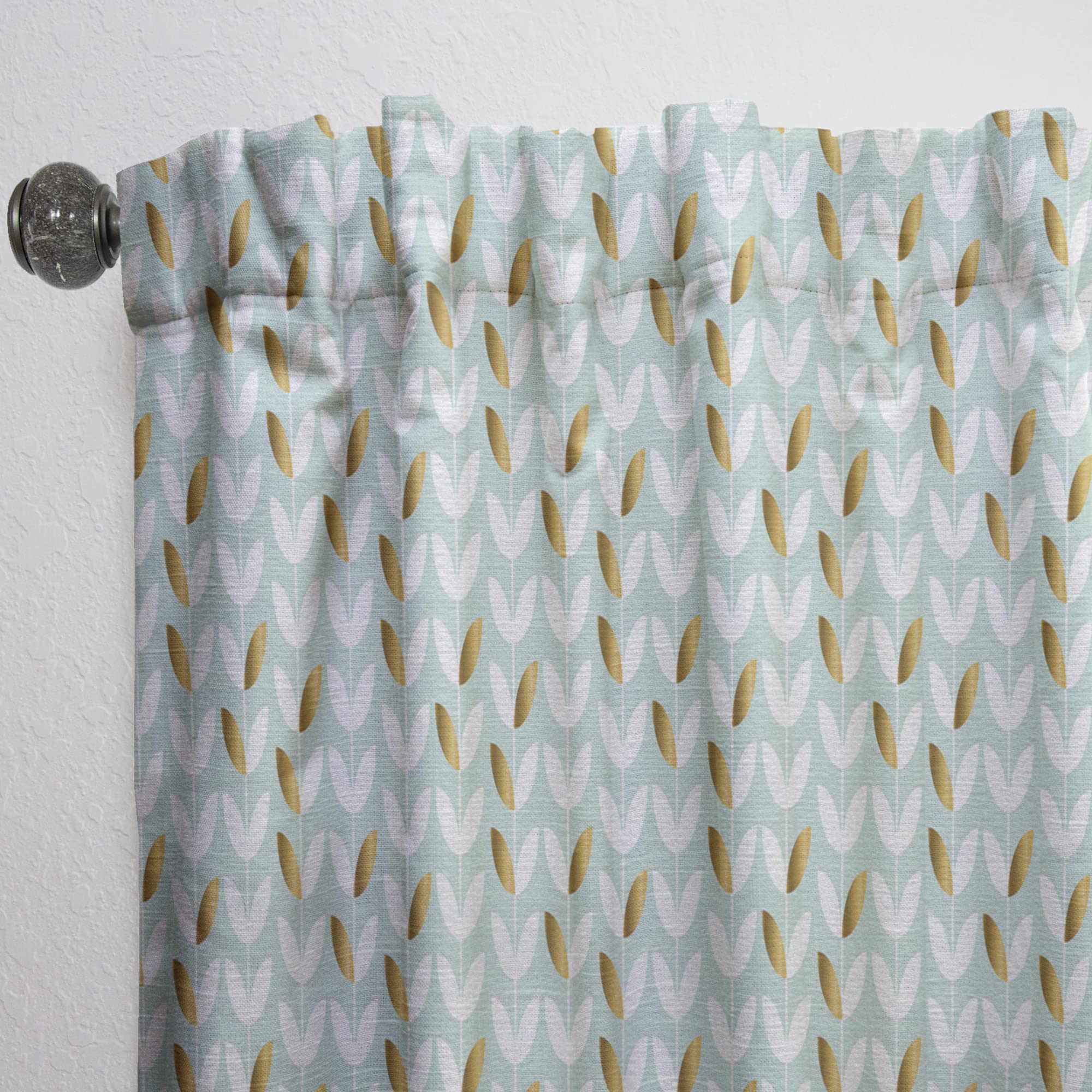 DesignQ Golden Foliage X Thermal Insulated Curtains - Single Panel 52x120 Inches - Elegant Window Drapes for Bedroom & Living Room - Energy Saving & Blackout for Home Decor