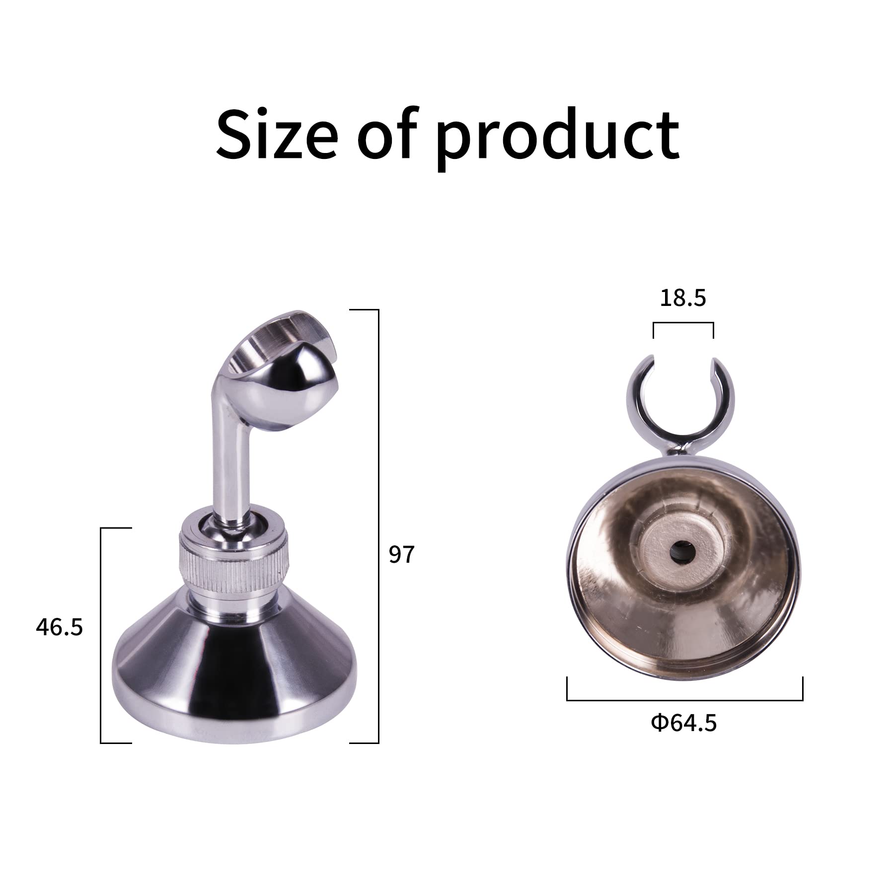 Beerwell Brass Shower Head Holder - Wall Mount Shower Bracket for Bathroom, Adjustable Shower Arm Holder with Anti-Slip Design - Perfect for Home, Hotel, Spa, and Gym Showers