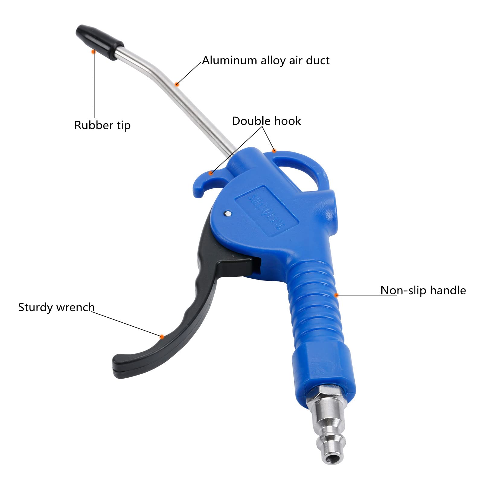 Air Blow Gun with Fixed Nozzle - Heavy Duty Air Compressor Accessory for Dust Removal, Cleaning & Drying | Perfect for Automotive, Workshop & DIY Projects