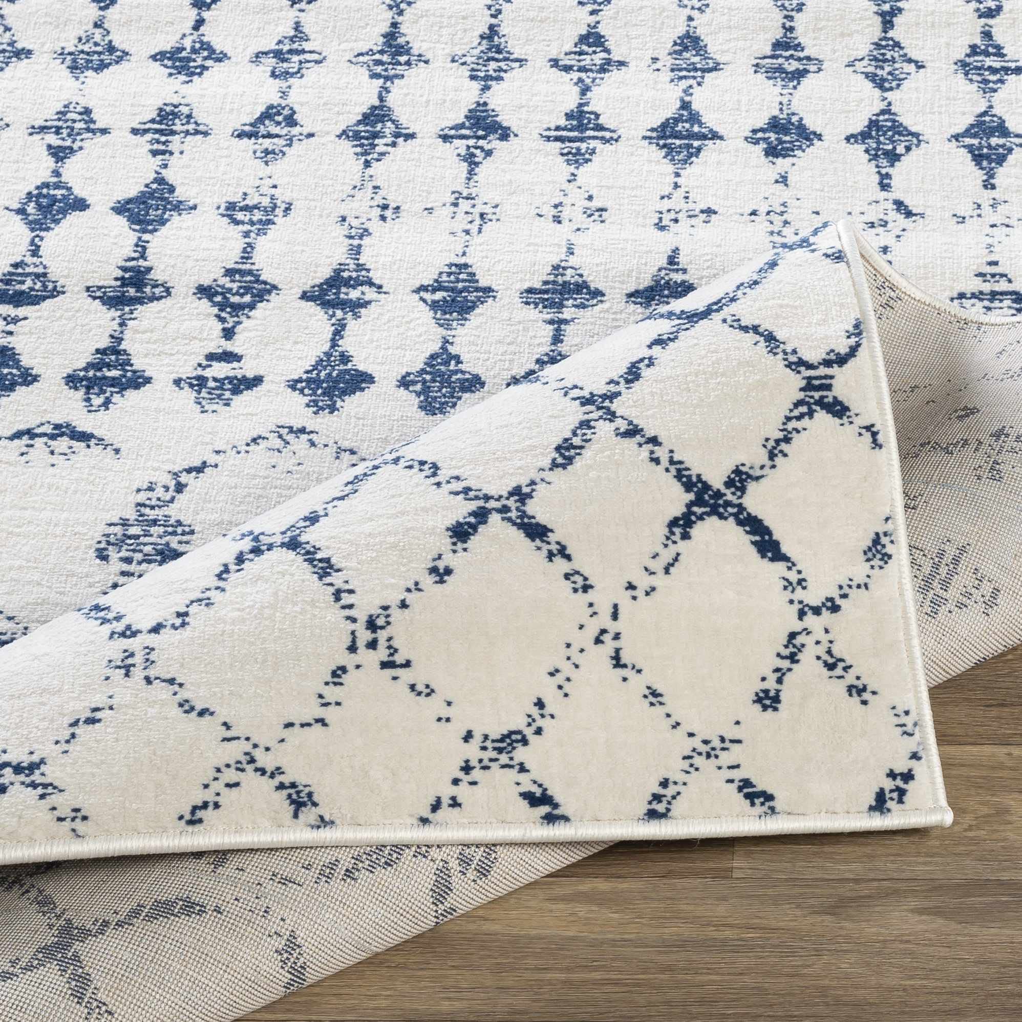 Hauteloom Banjup Modern Blue and White Area Rug 6'7